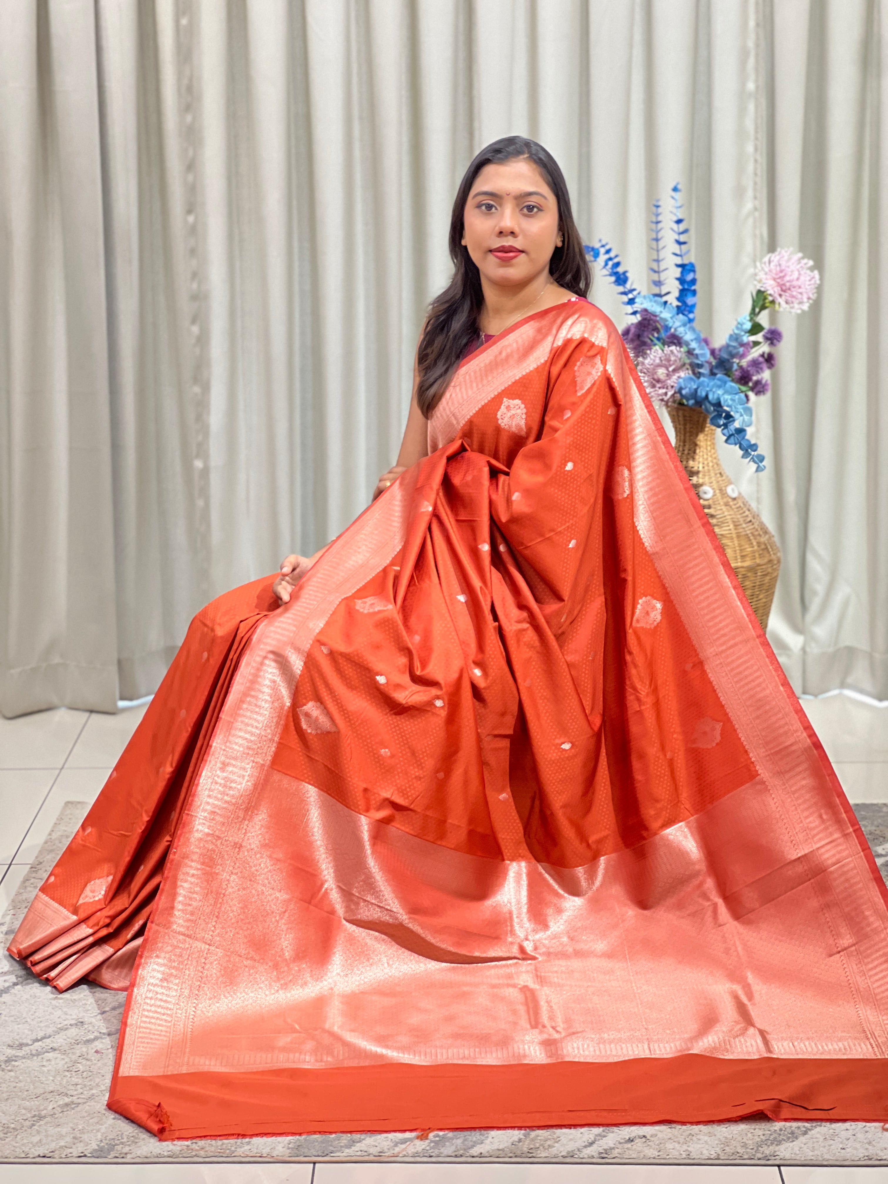 Buta Woven Pattern Semi Silk Saree | TR178