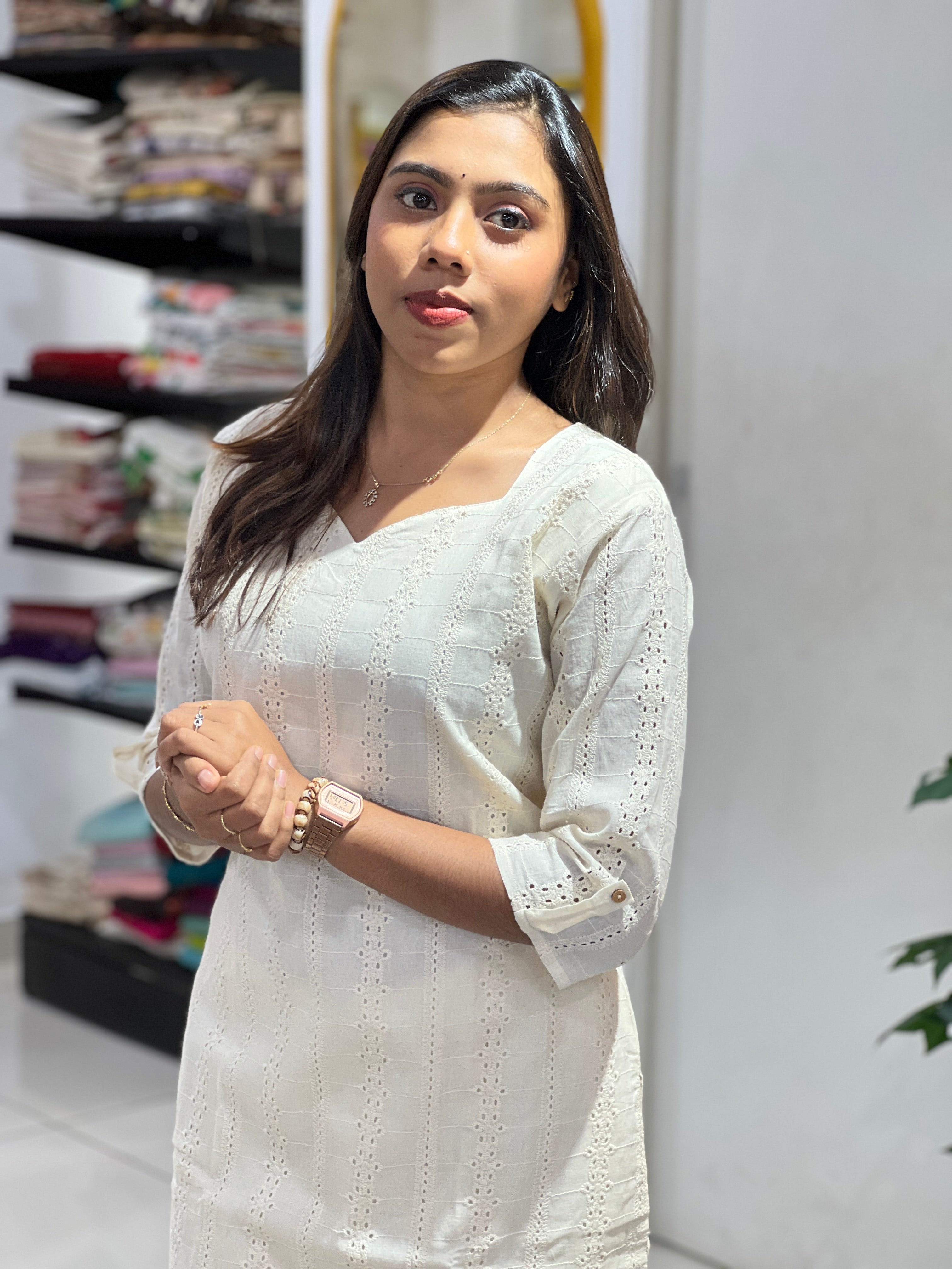 Hakoba Patterned Cotton Kurta | RMLA278