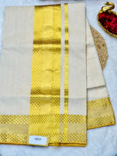 Handloom Golden Kasavu Detailed Kerala Cotton Saree | KL404