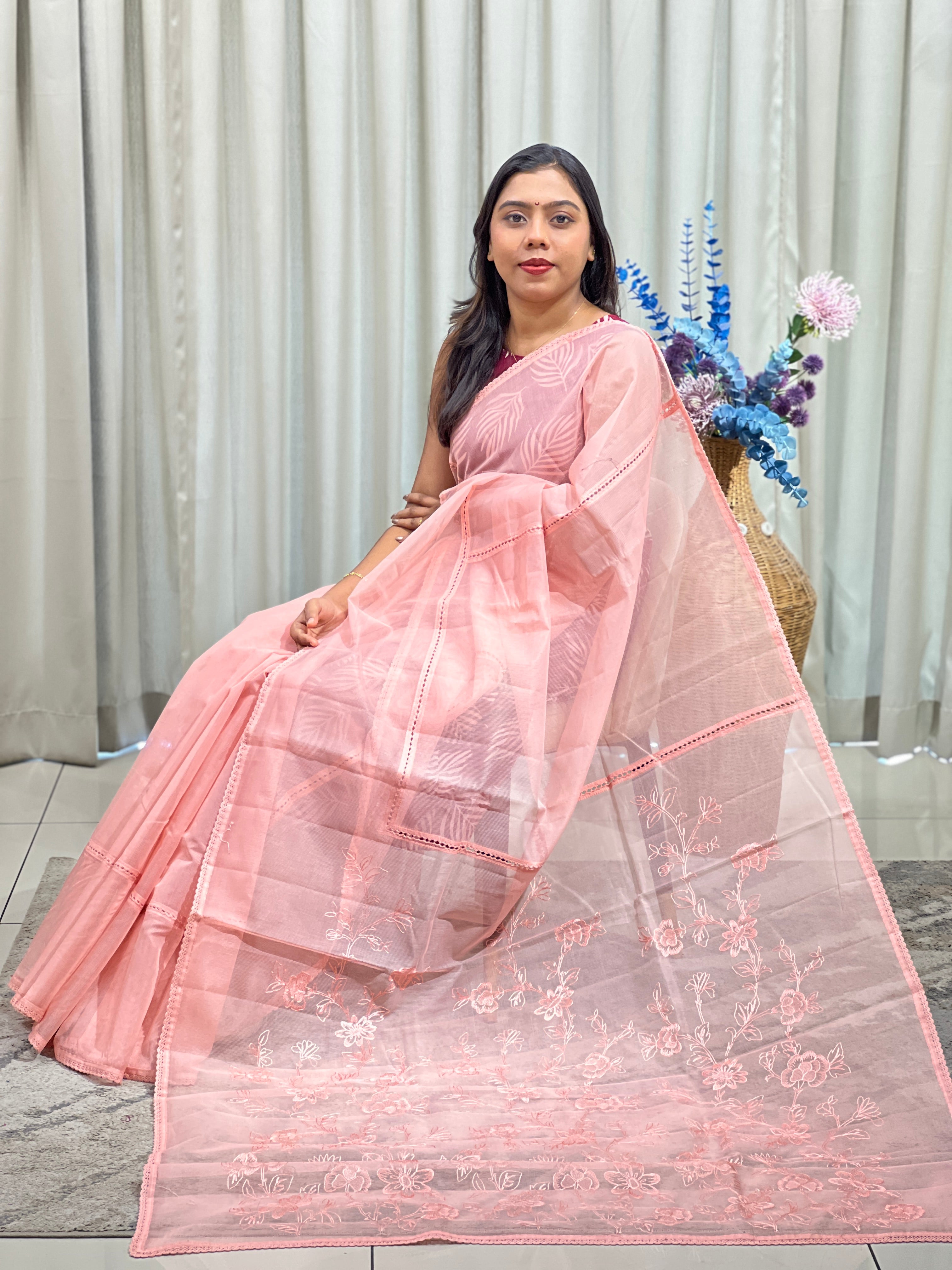 Machine Embroidered Kota Saree | YNG1489
