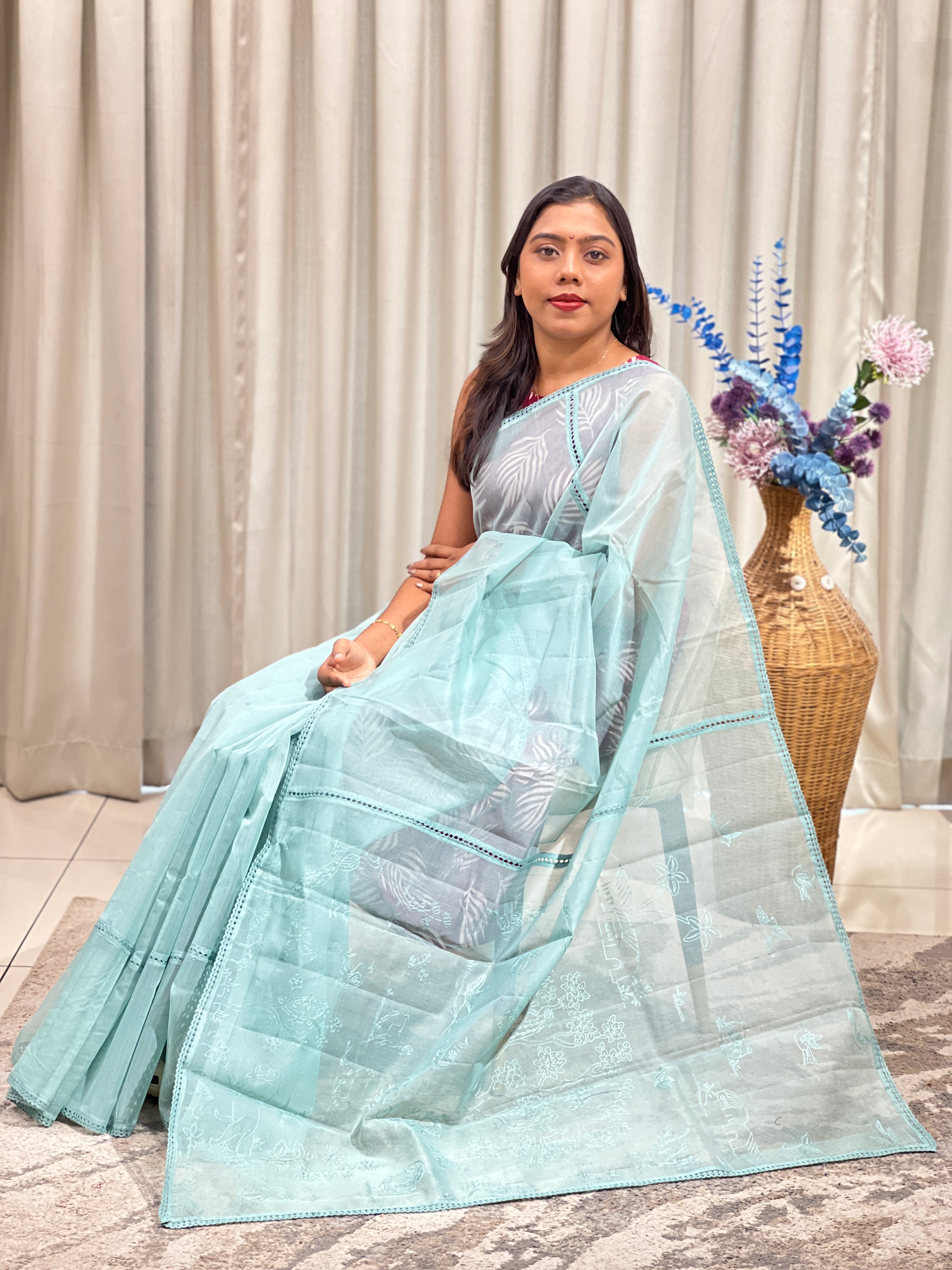 Machine Embroidered Kota Saree | YNG1495