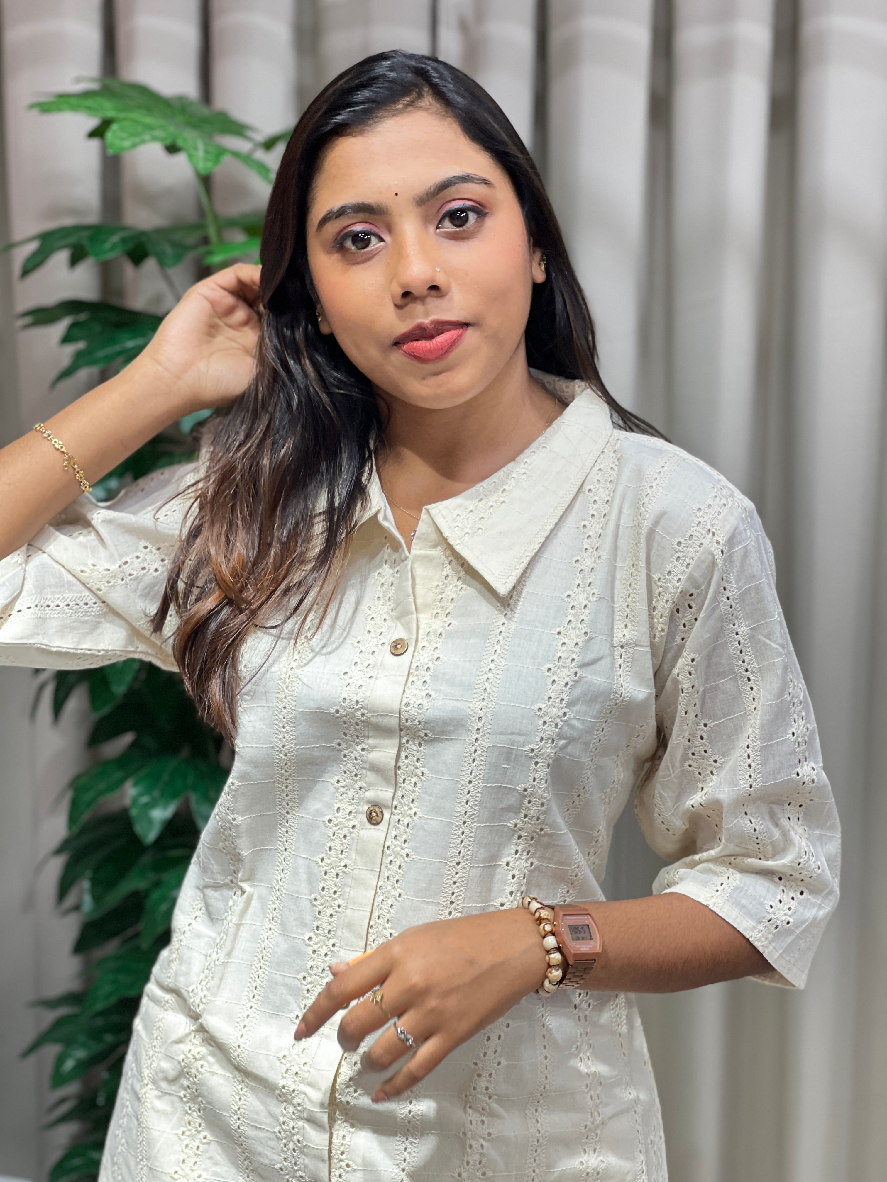 Hakoba Patterned Cotton Kurta | RMLA280