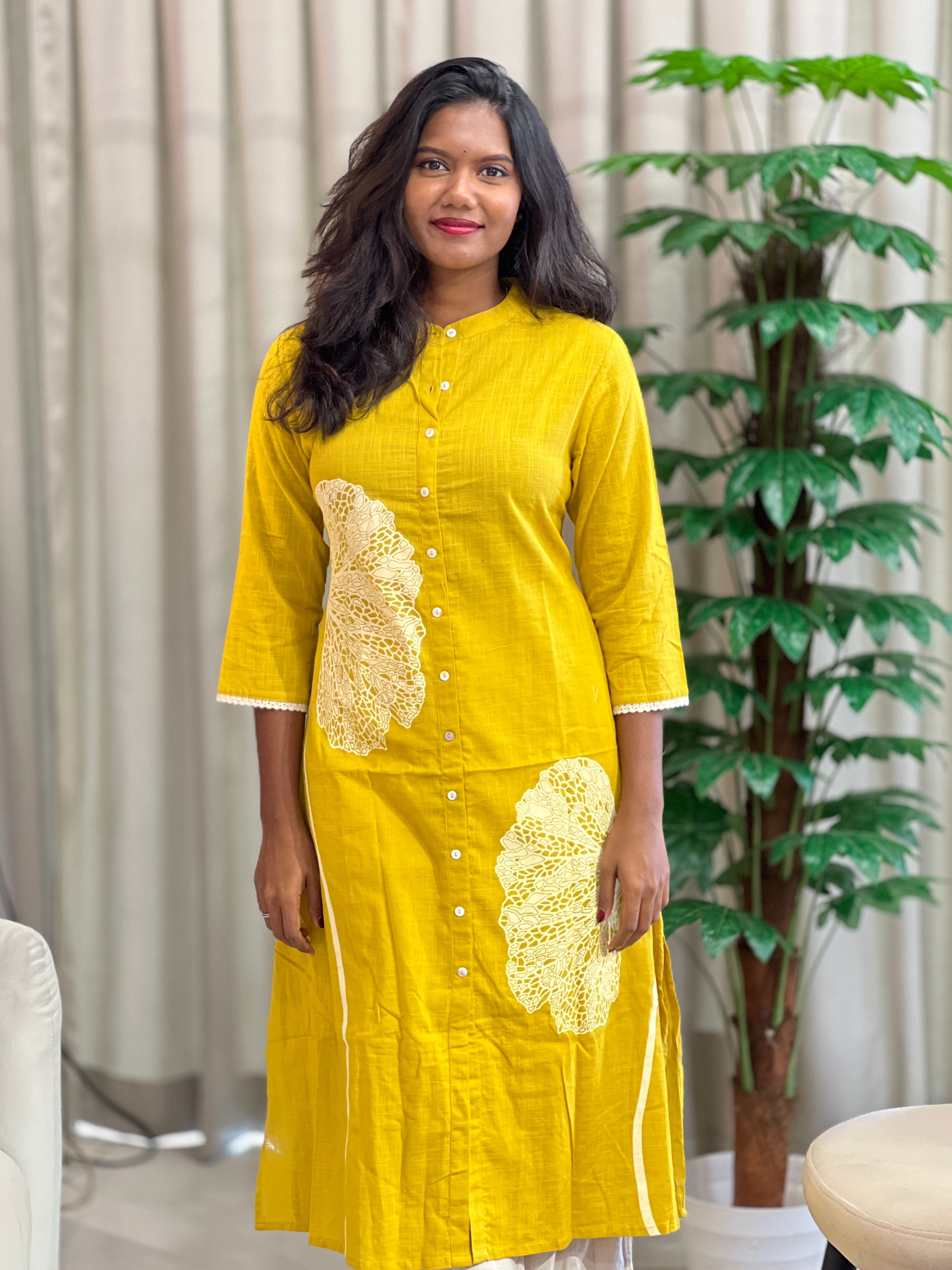 Floral Printed Pattern Cotton Kurta | PGI161