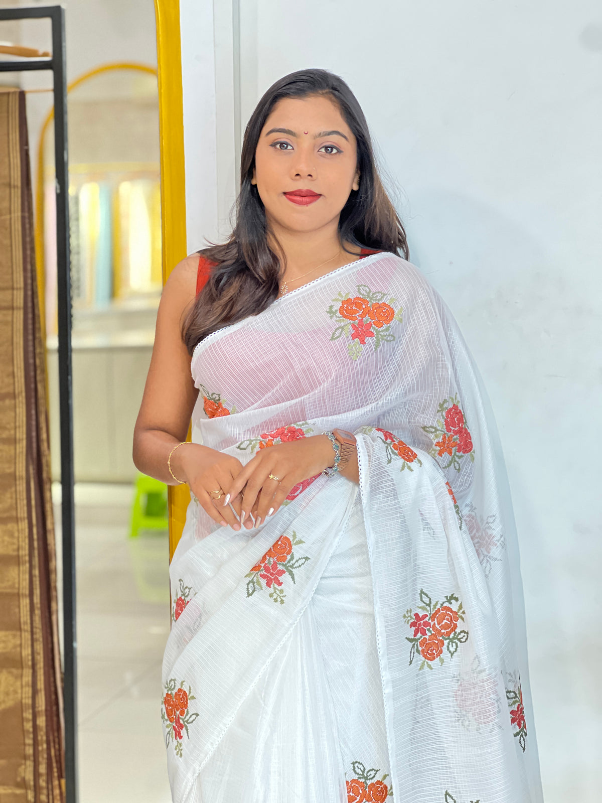 Cross Stitch Embroidery Kota Saree | MR563