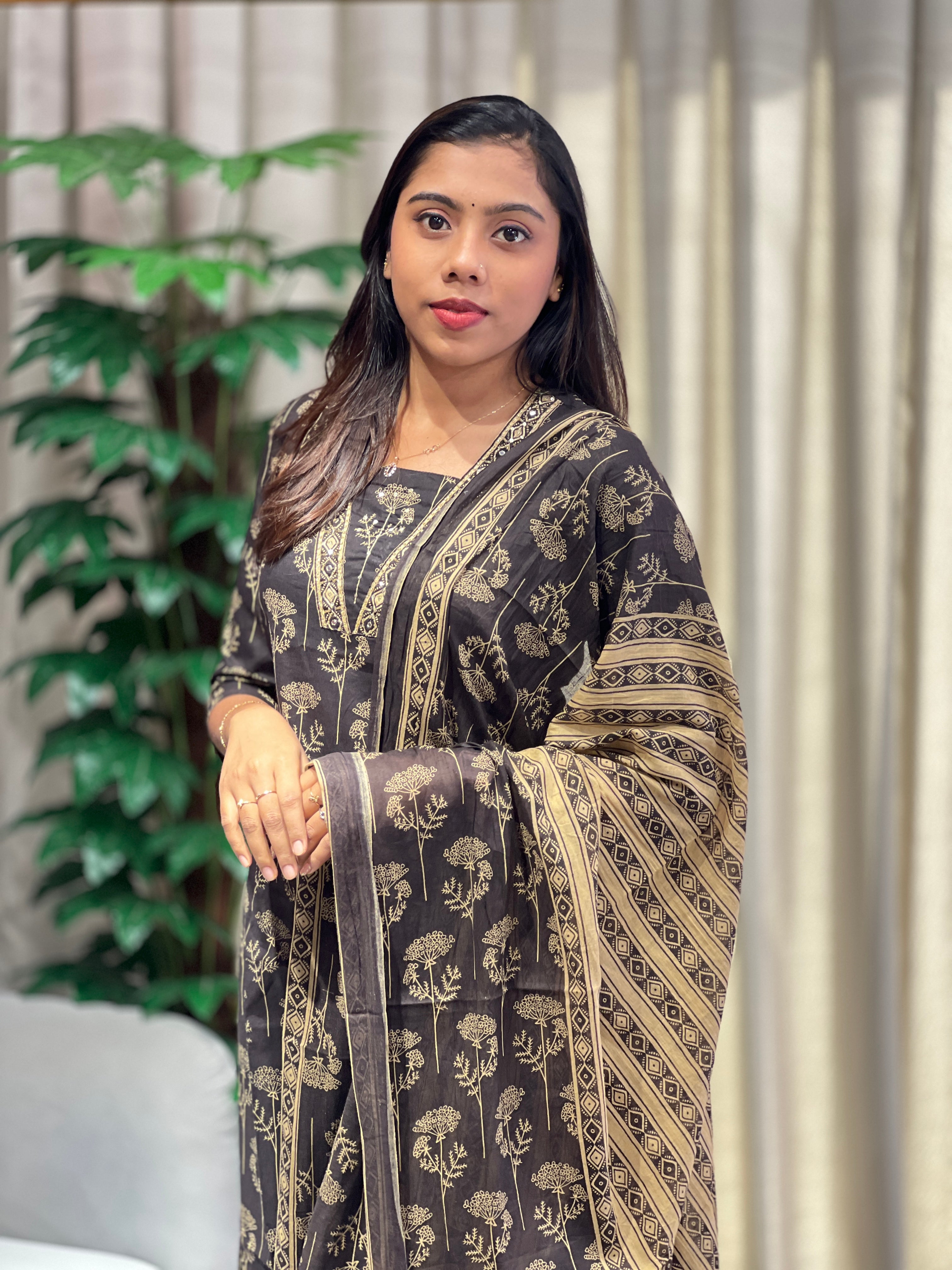 Floral Printed Cotton Kurta Set | NCF311