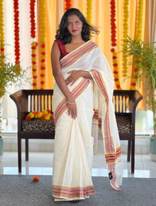 Kara Detailed Kerala Cotton Saree | KL358