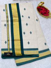 Handloom Golden Kasavu With Kara Detailed Kerala Cotton Saree | KL388