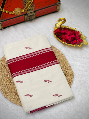 Kara Border Detailed Kerala Cotton Saree | KL381