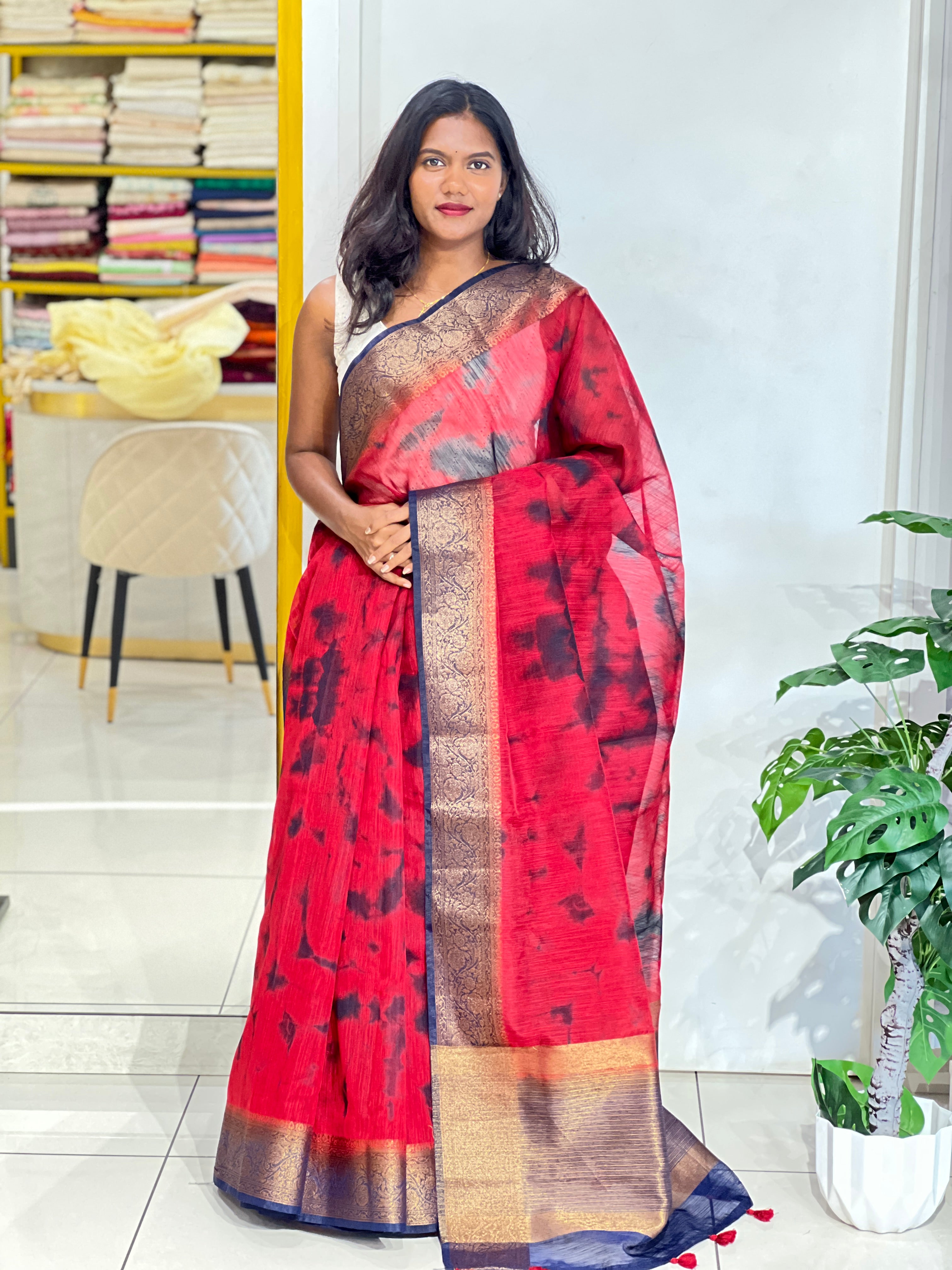 Printed Patterned Cotton Silk Saree | YNG1538