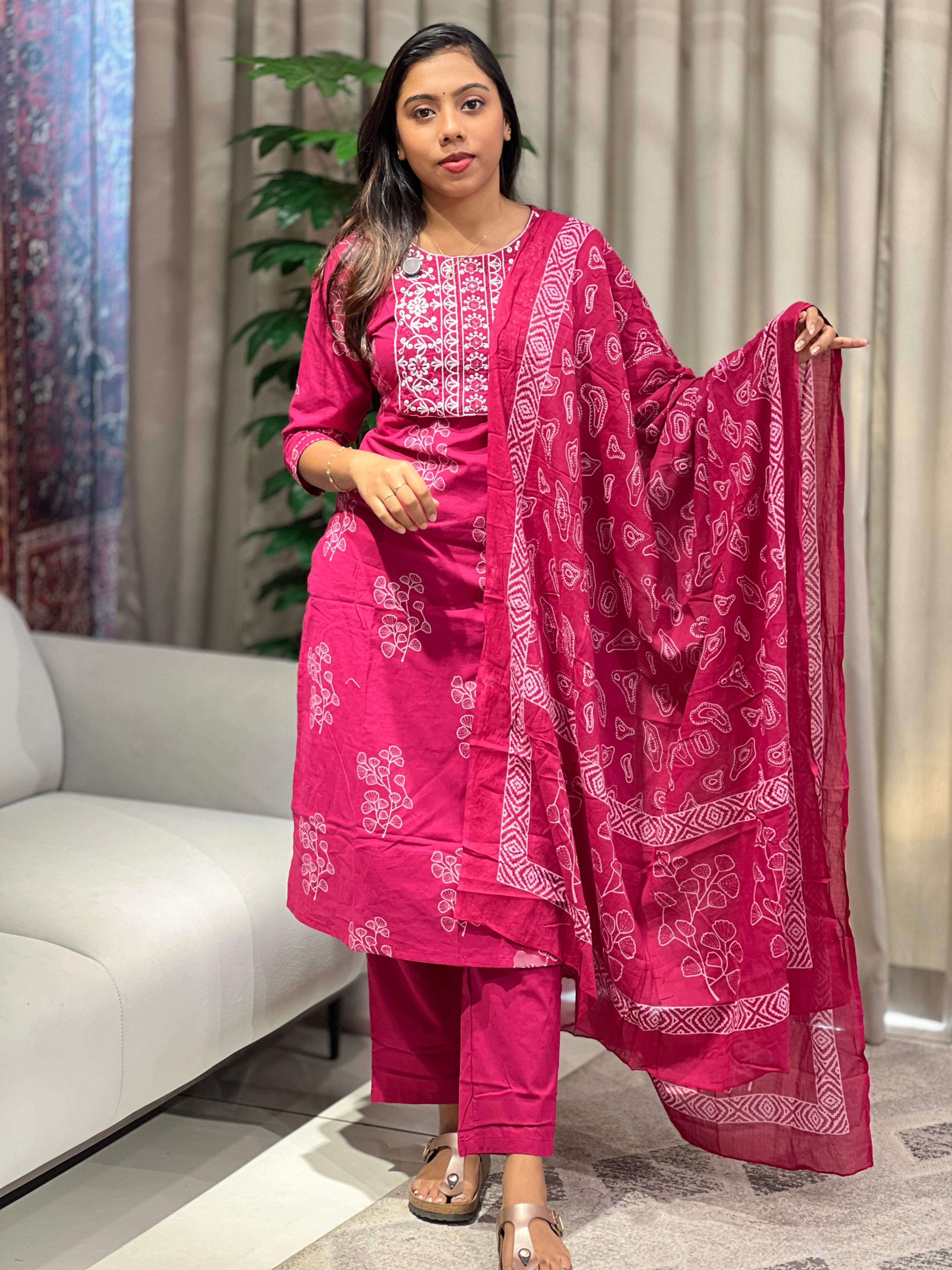 Floral Printed Cotton Kurta Set | NCF309