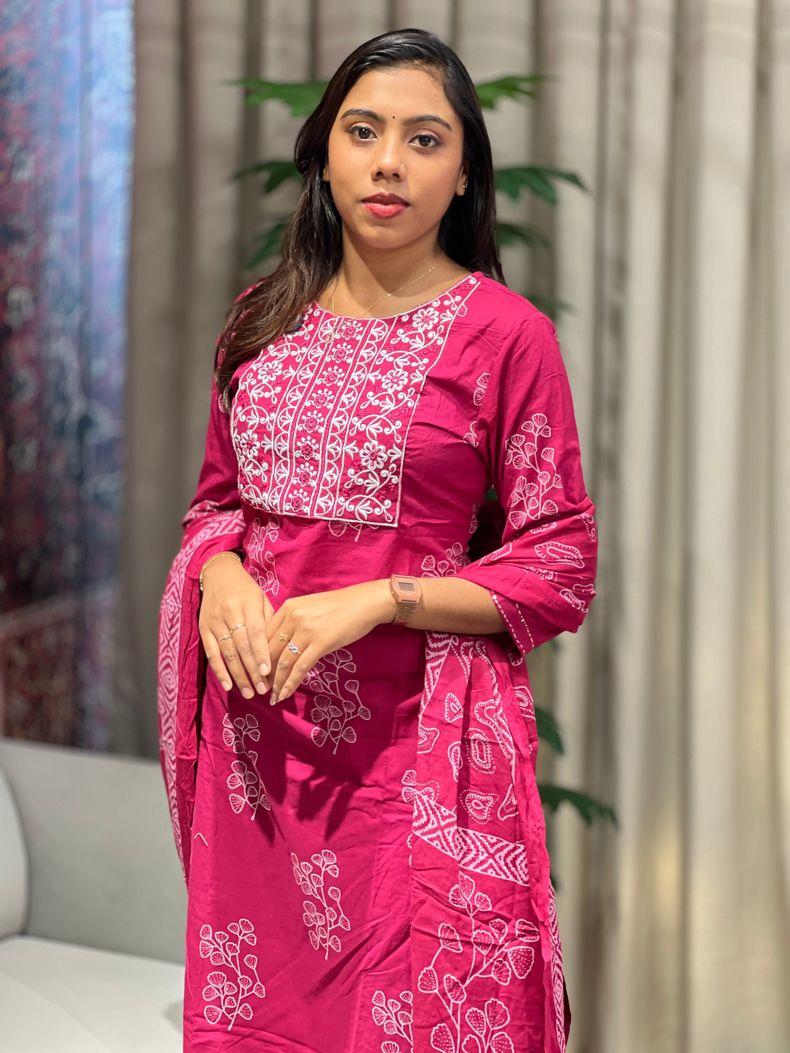 Floral Printed Cotton Kurta Set | NCF309