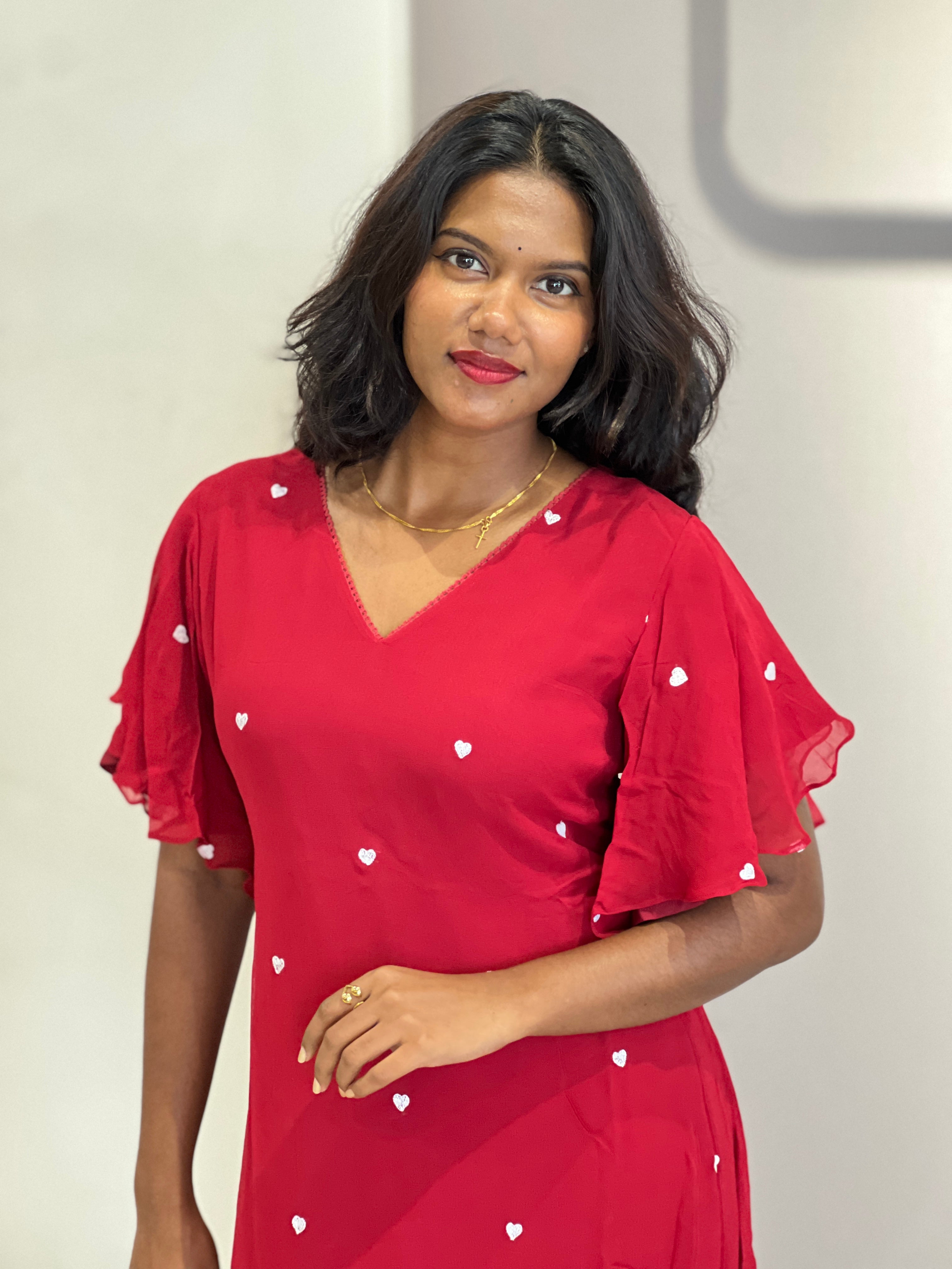 Heart Embroidery Detailed Georgette Kurta | DNT1129