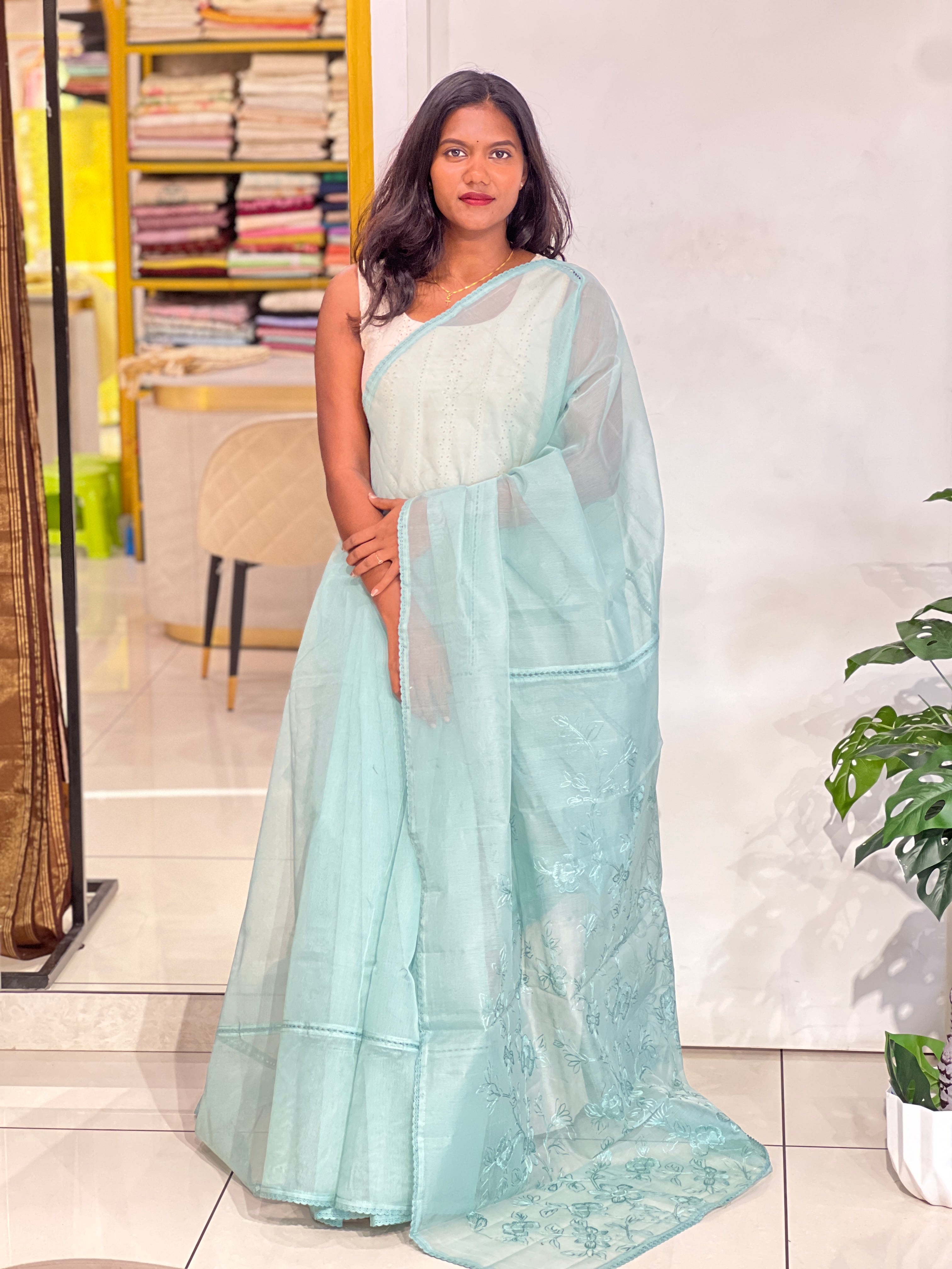 Machine Embroidered Kota Saree | YNG1491