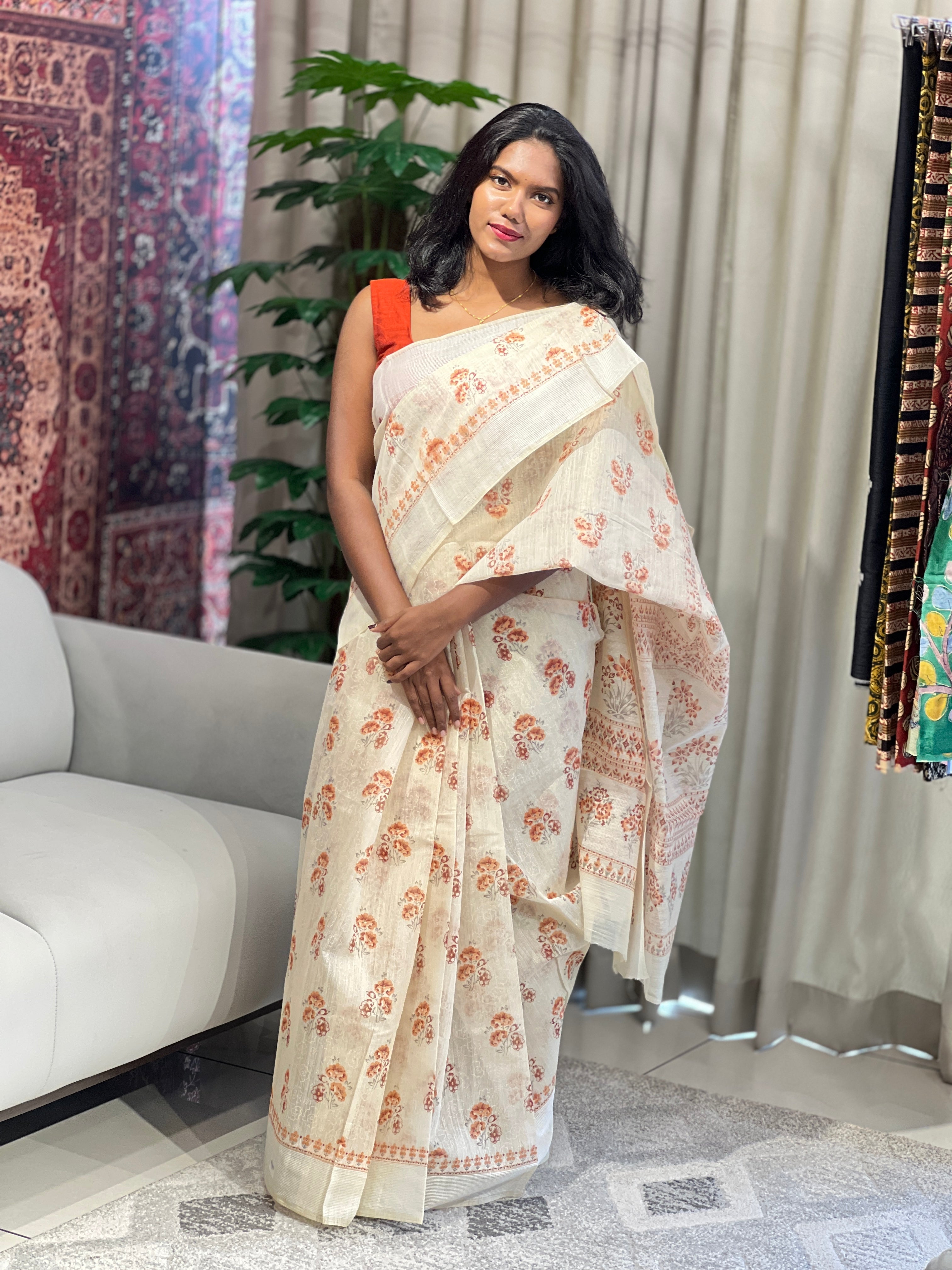 Printed Cotton Saree | VDA232