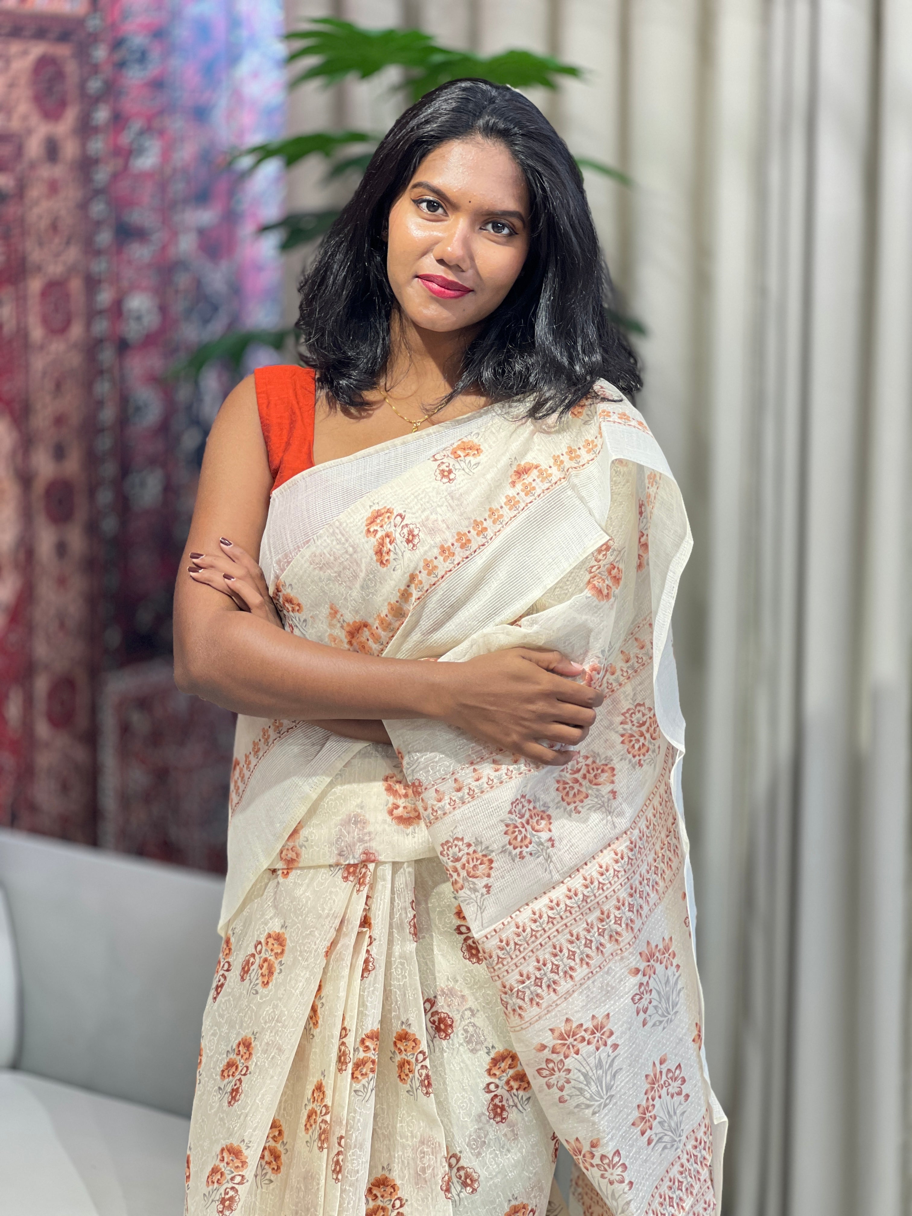 Printed Cotton Saree | VDA232