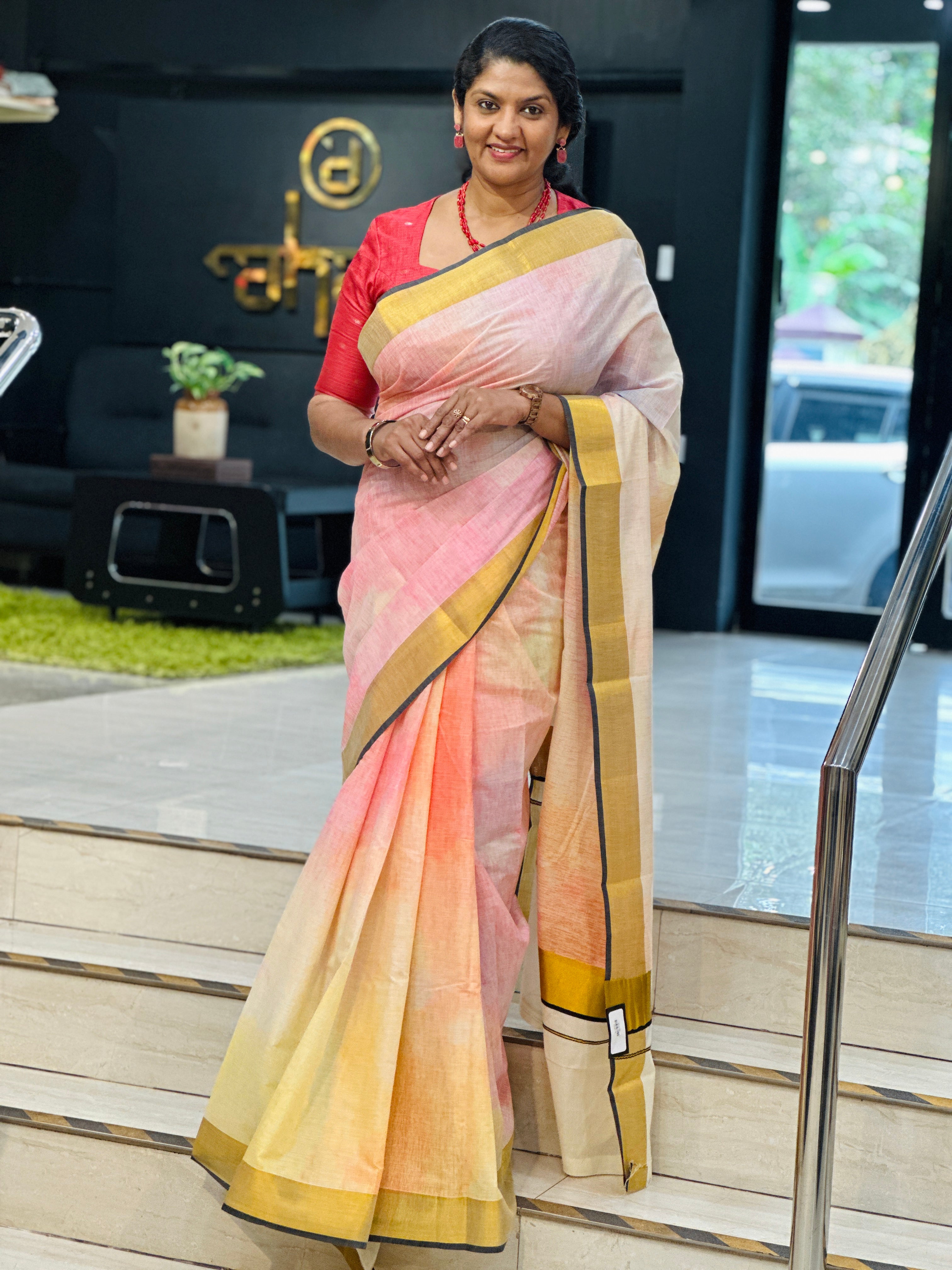 Rainbow Shade Kerala Cotton Saree | PMCT108