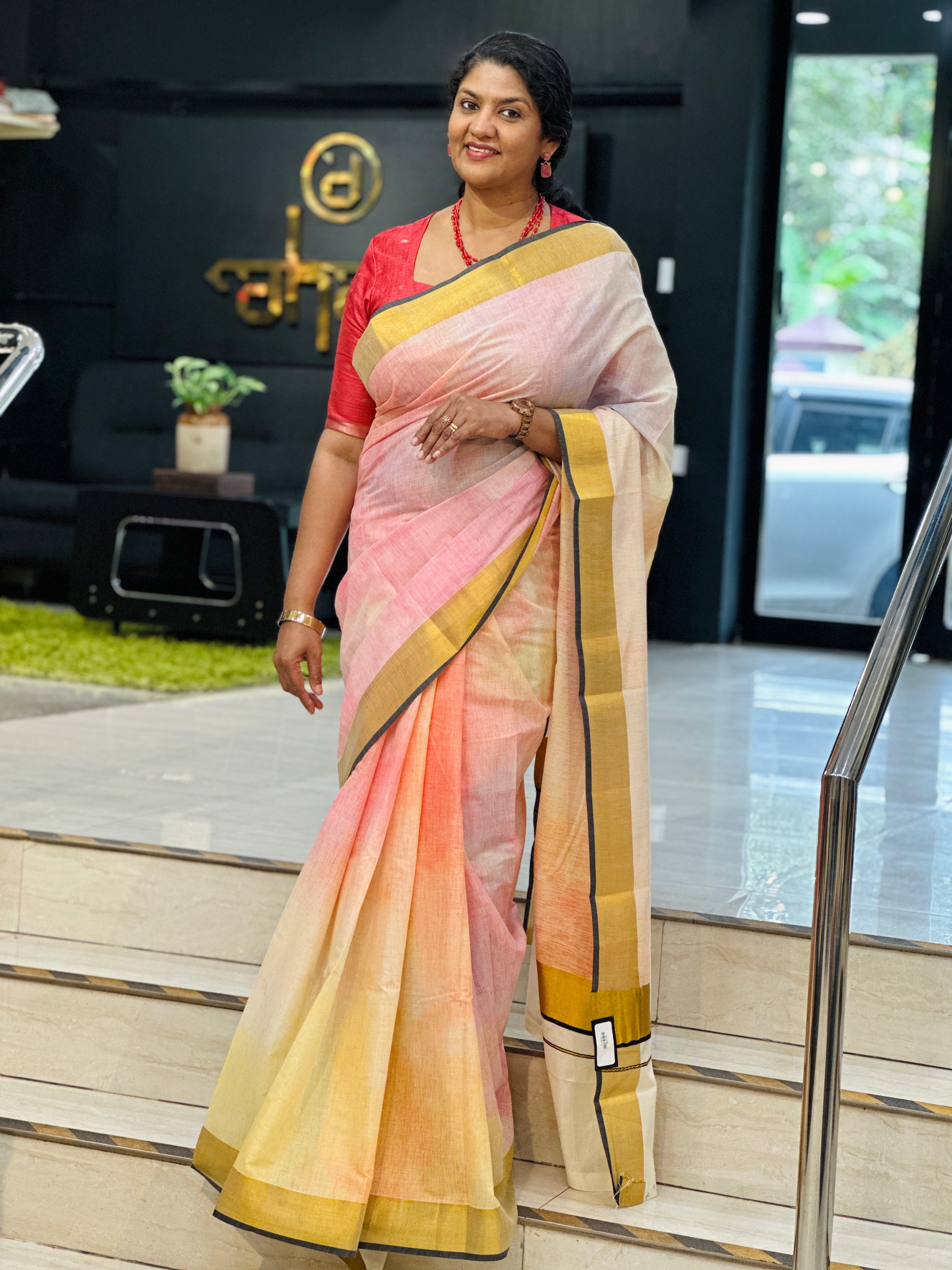 Rainbow Shade Kerala Cotton Saree | PMCT108