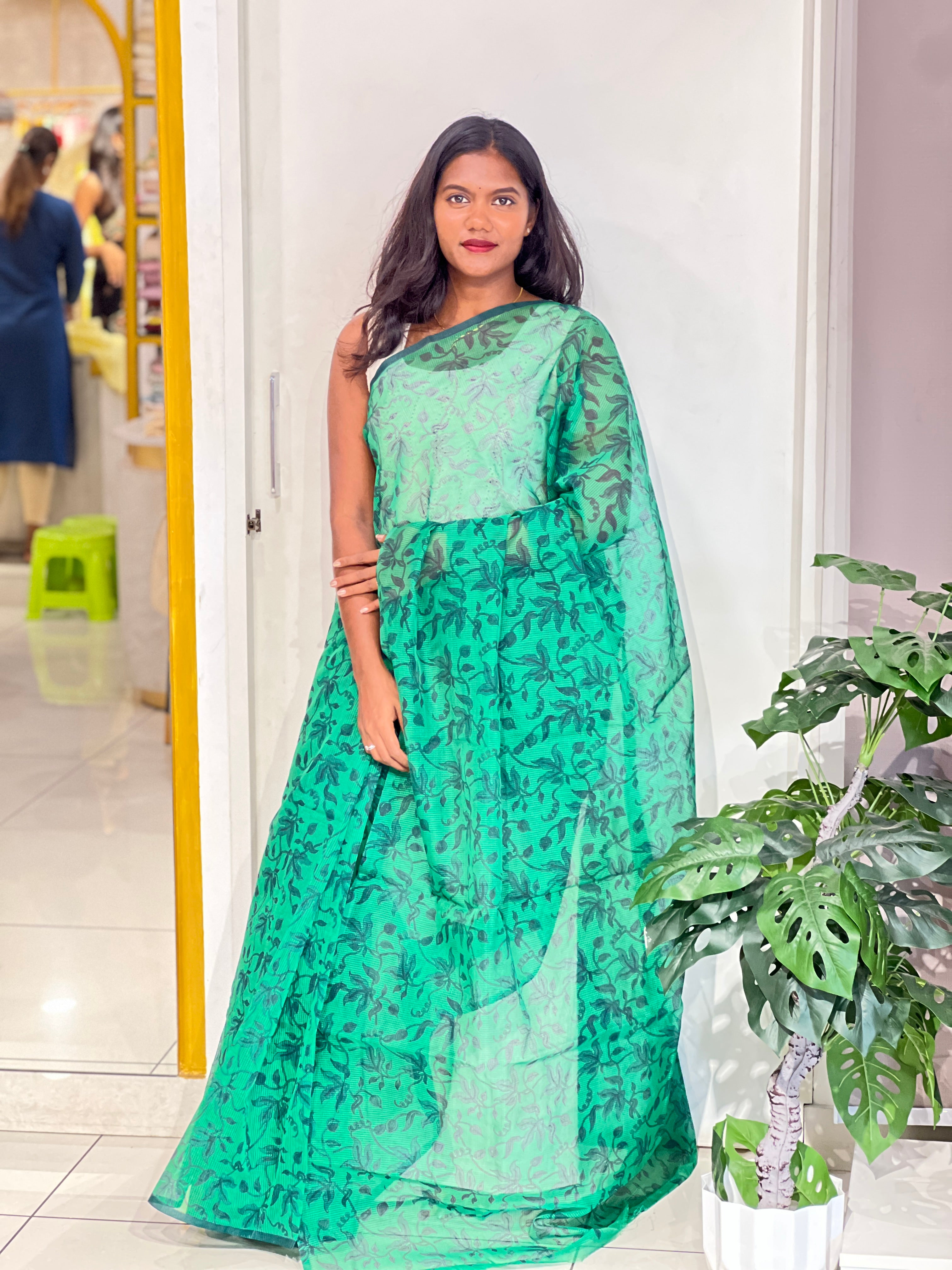 Digital Printed Muga Check Kota Saree | JSC764