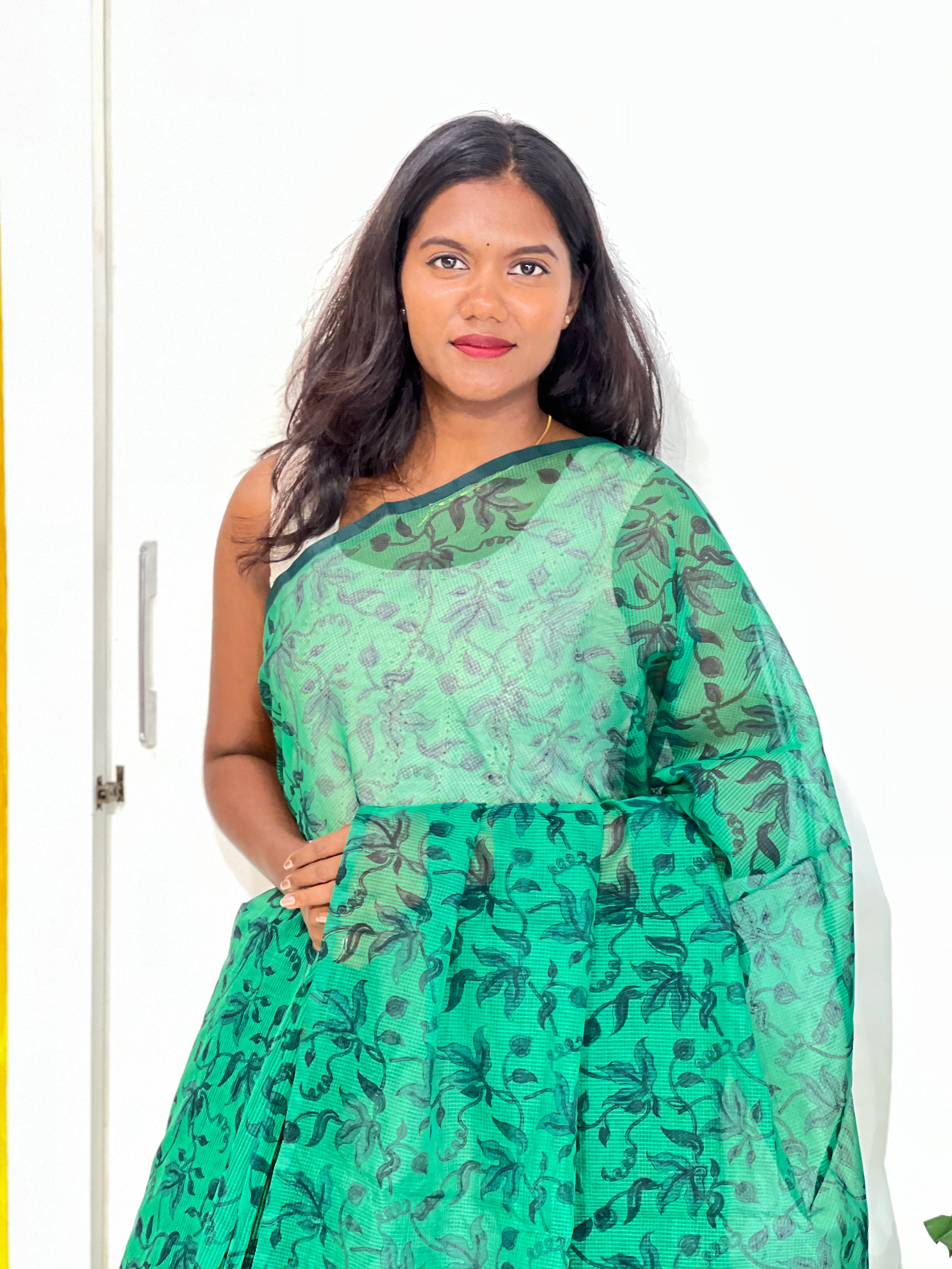 Digital Printed Muga Check Kota Saree | JSC764