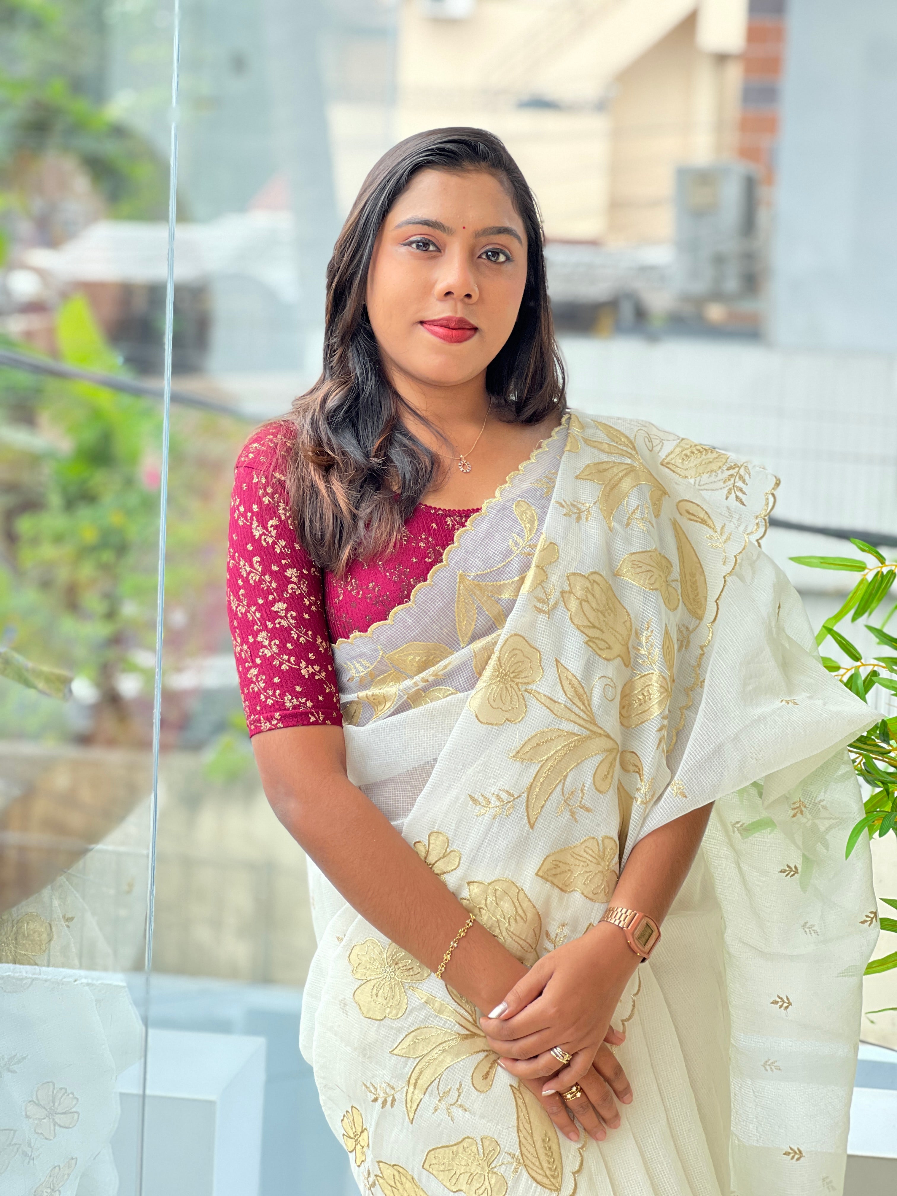 Floral Applique Design Kota Saree | ZSS535