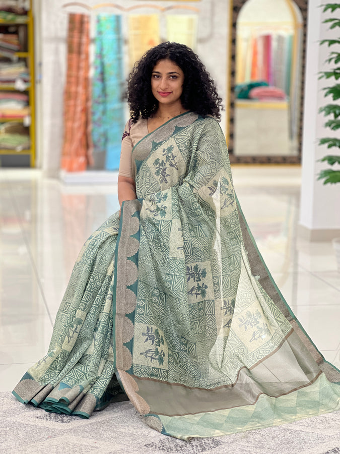 Printed Chanderi Saree | YNG380