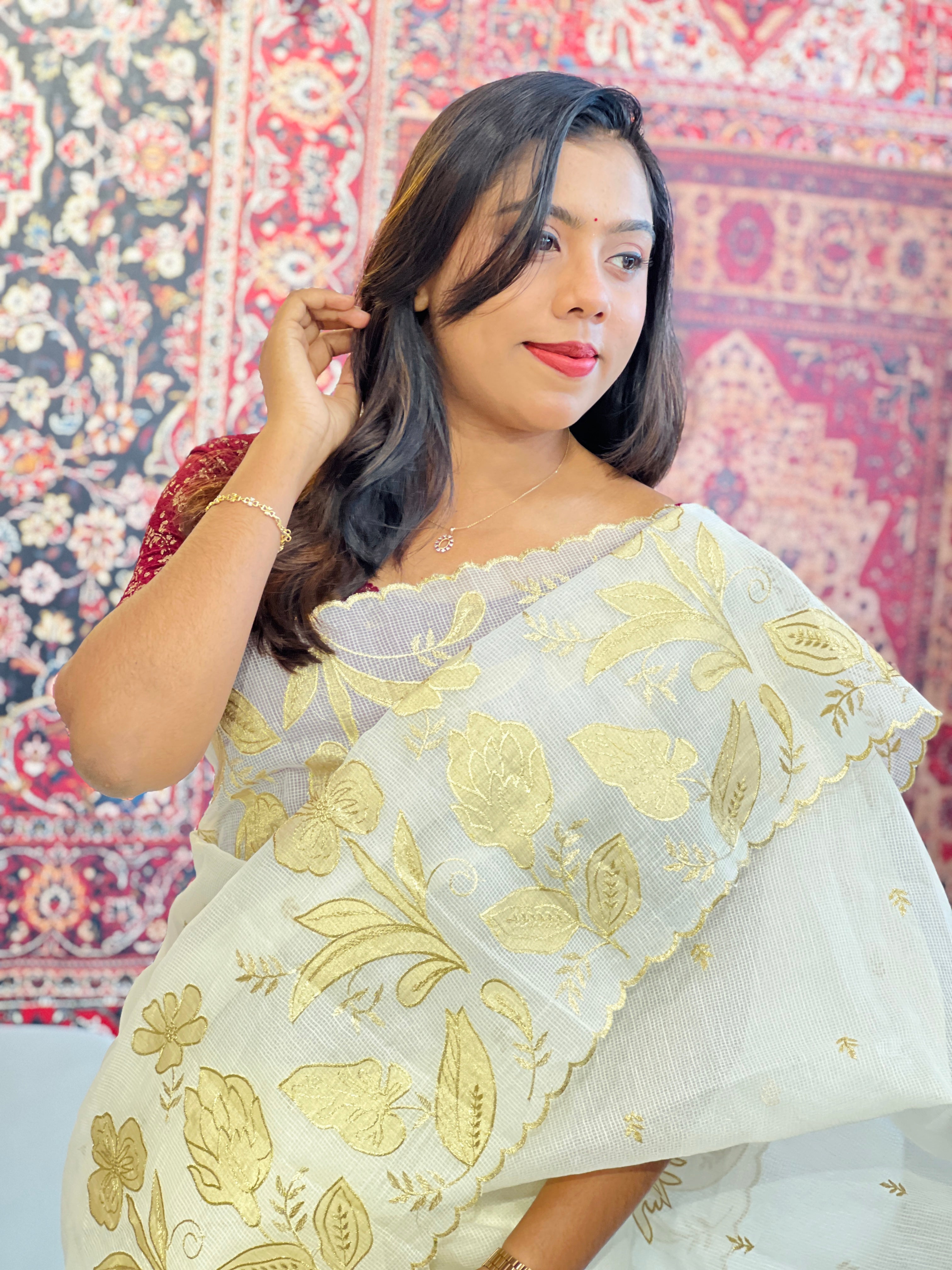 Floral Applique Design Kota Saree | ZSS535