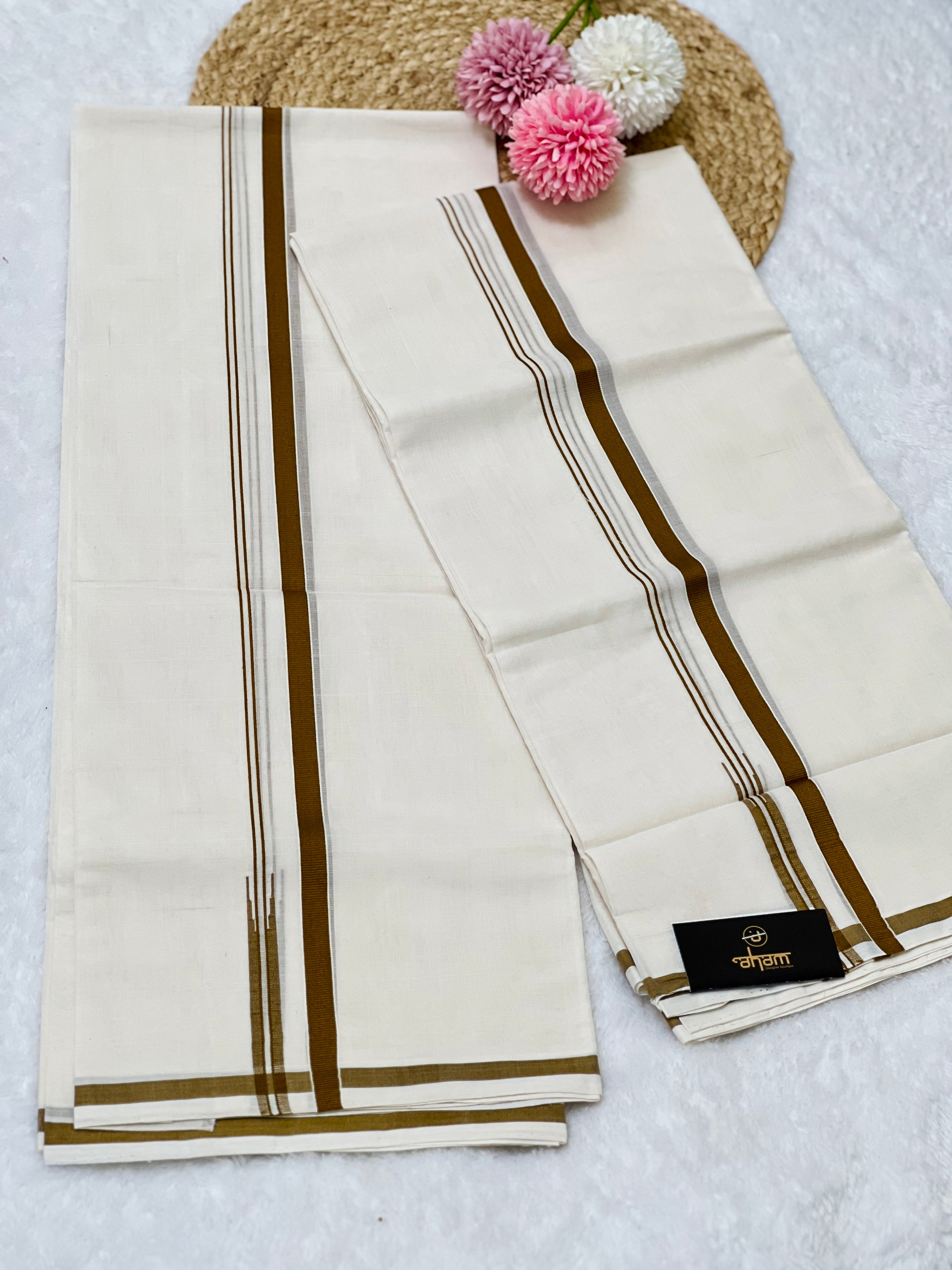 Kara Border Detailed Kerala Cotton Set Mundu | KL335