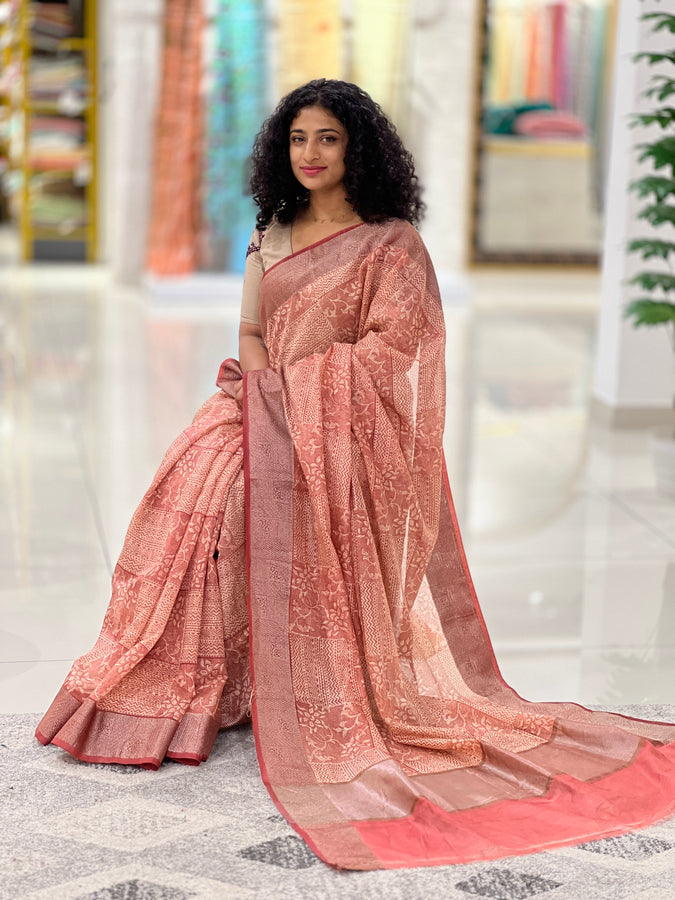 Printed Chanderi Saree | YNG374