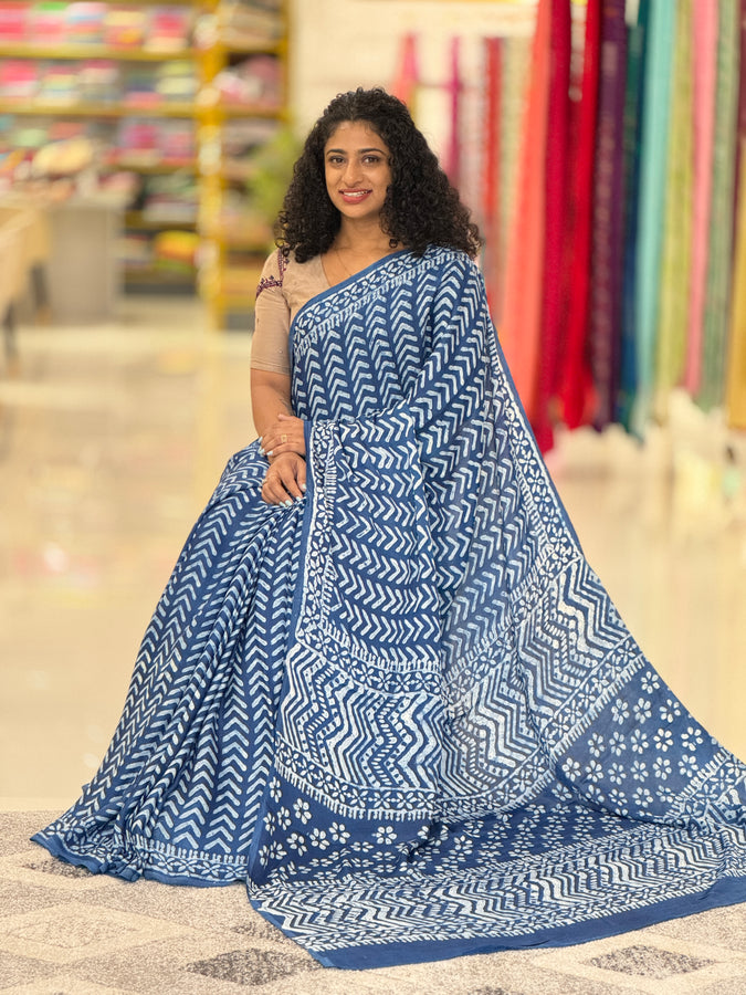 Indigo Modal Silk Saree | VFC314