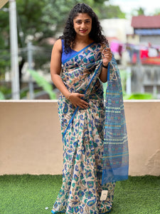 Floral Printed Kota Saree ( Without Blouse ) | SUM119