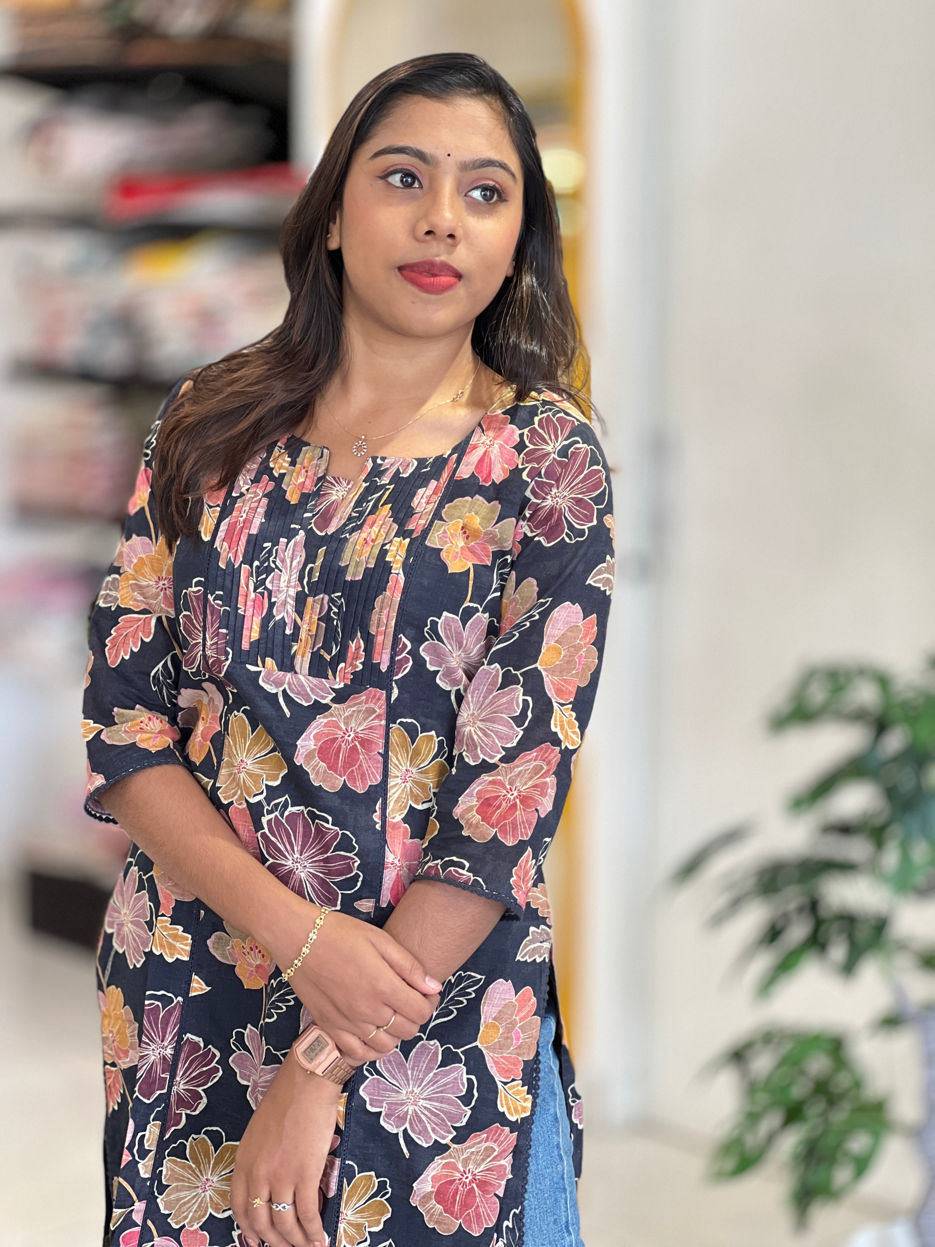 Floral Printed Cotton Kurta | SV290