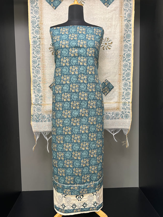 Print With Kantha Detailed Cotton Salwar Set | SW2107