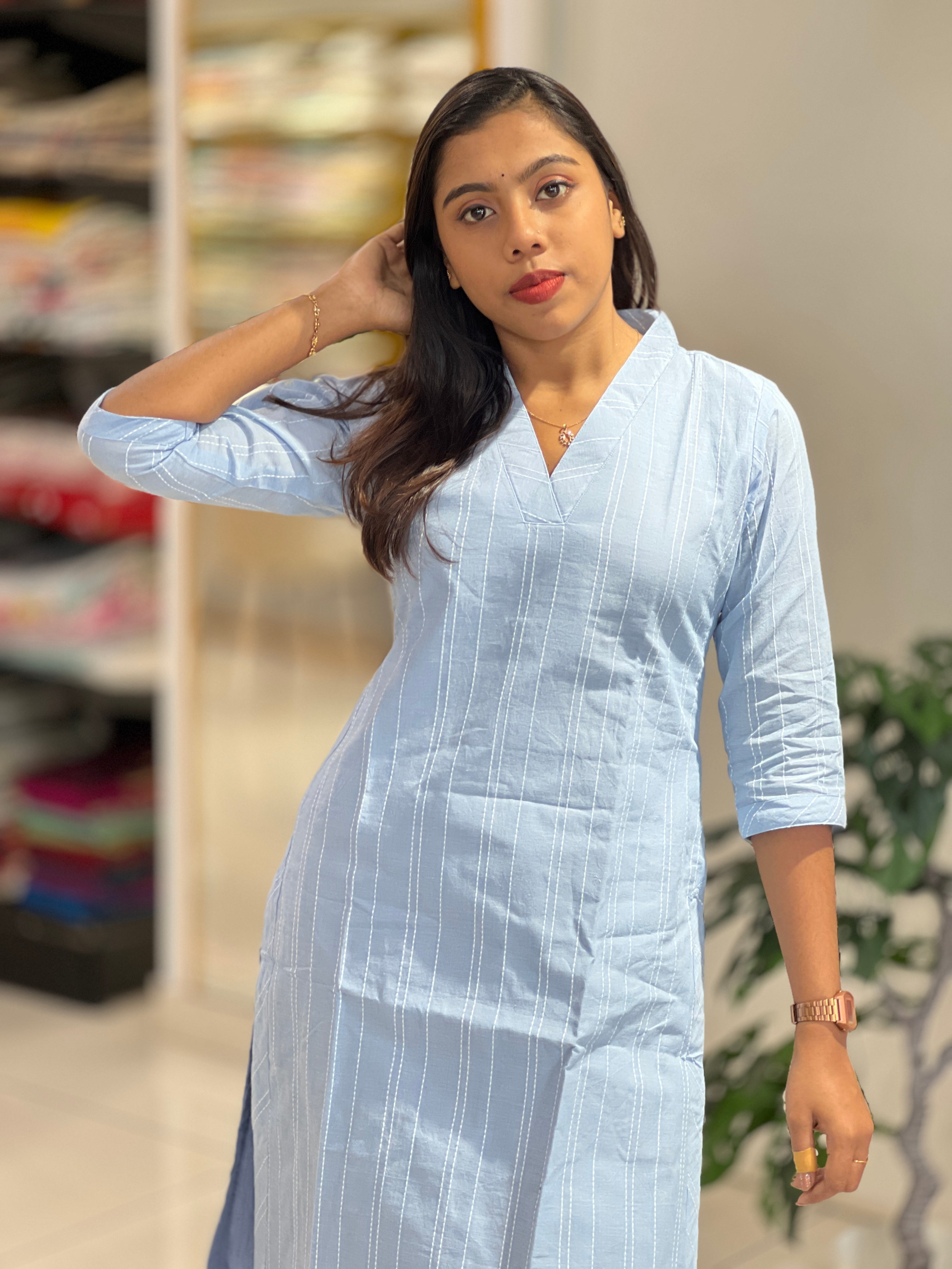Thread Woven Cotton Kurta | SV286