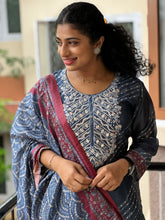 Yoke Embroidery Design Chanderi Finish Kurta Set | VAN116