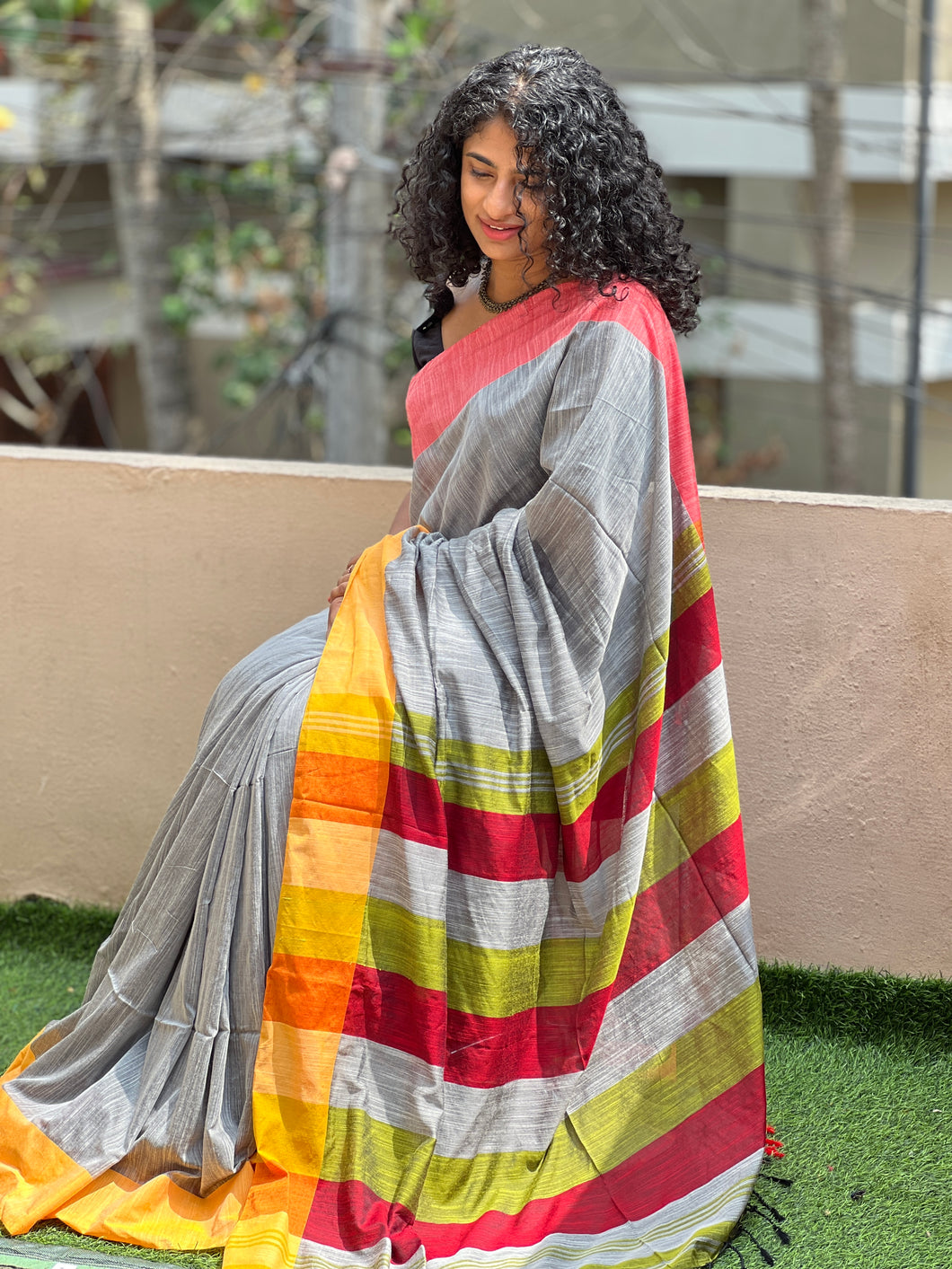 Ganga Yamuna Border Pattern Blended Cotton Saree | RP419