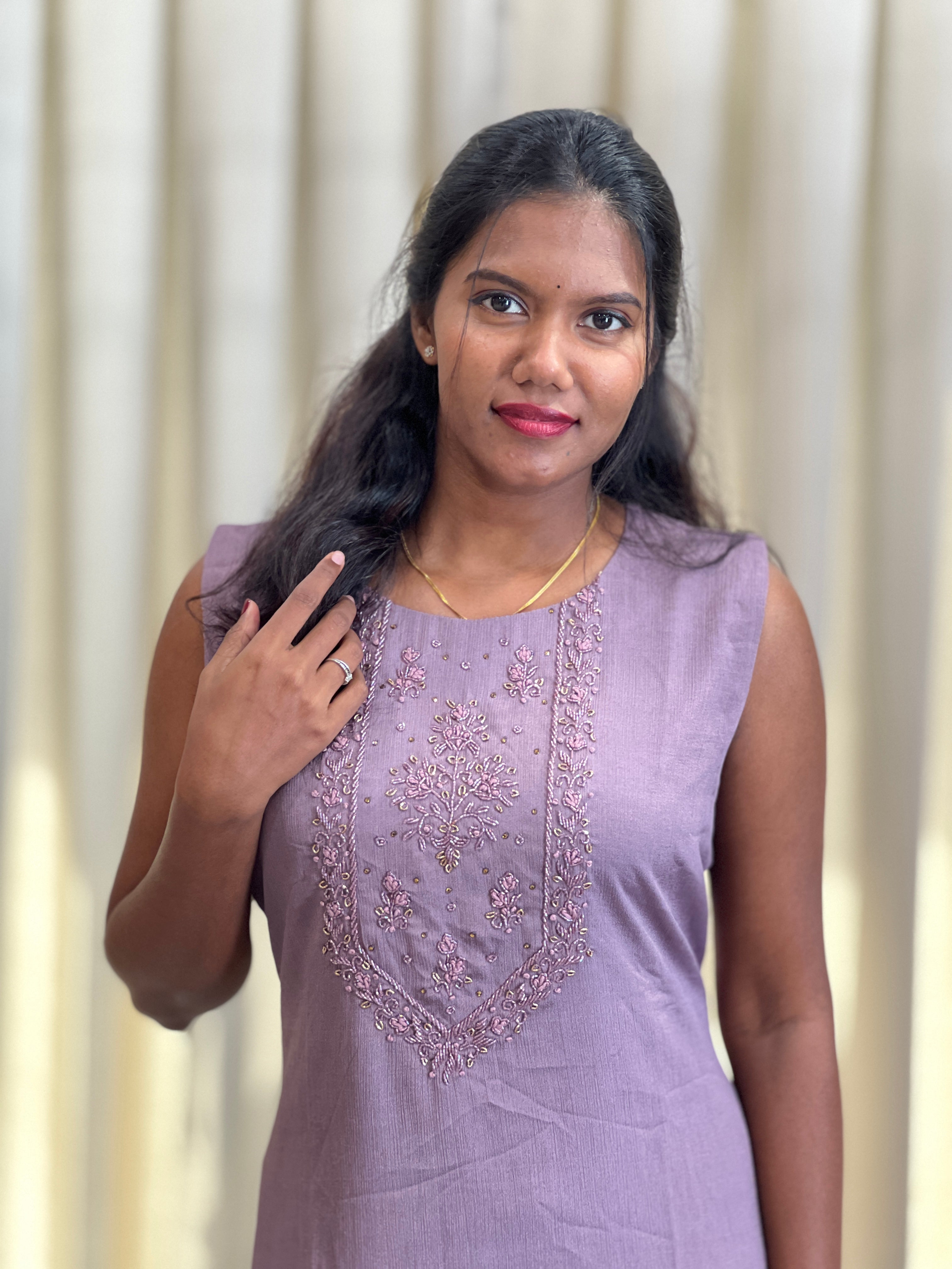 Cut Beads & Beads Detailed Georgette Kurta | NAI111