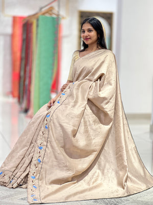 Mirror Work & Embroidered Chanderi Saree | DSA139