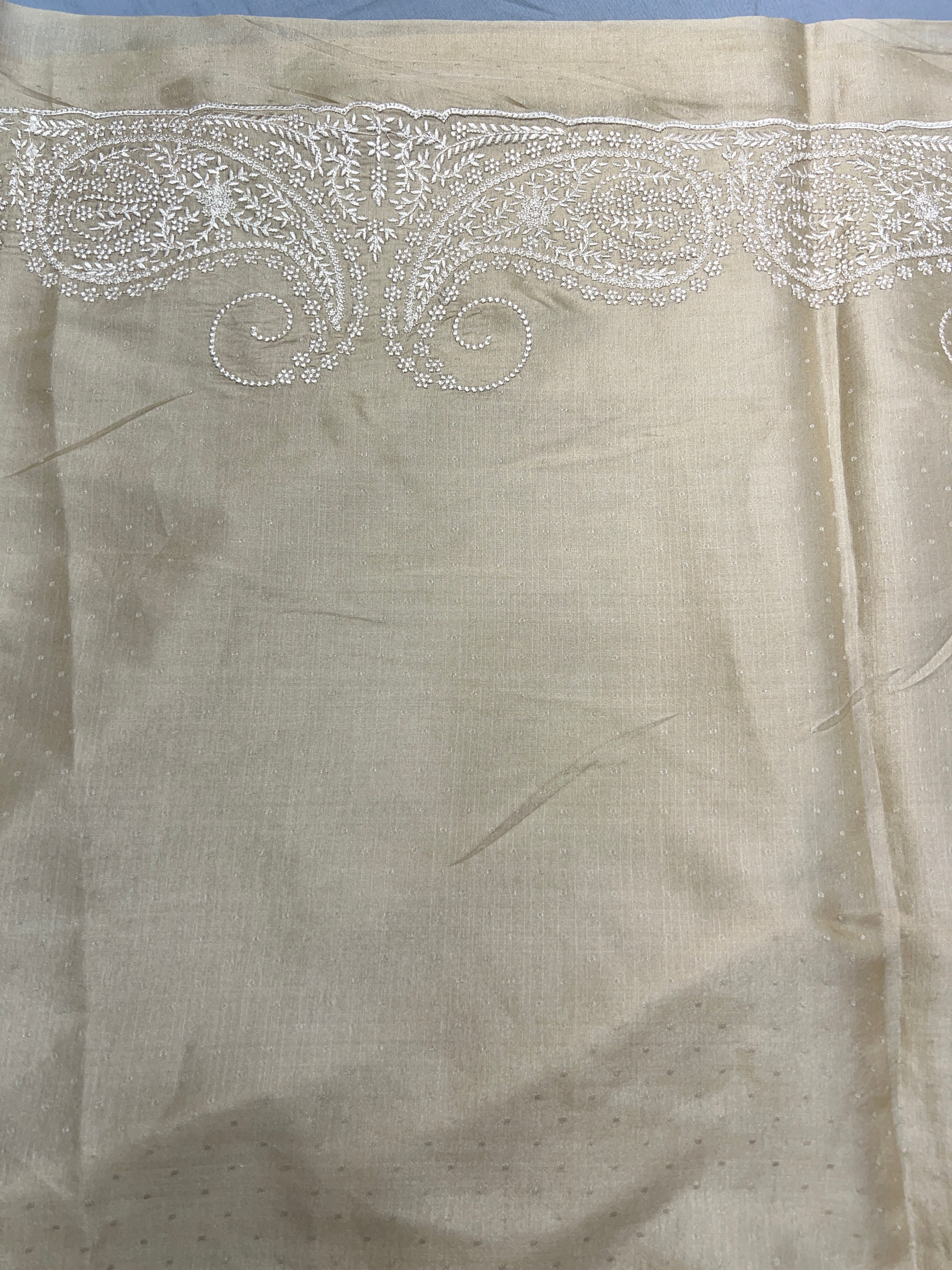 Point Embroidery Detailed Semi Tussar Saree | SUN524