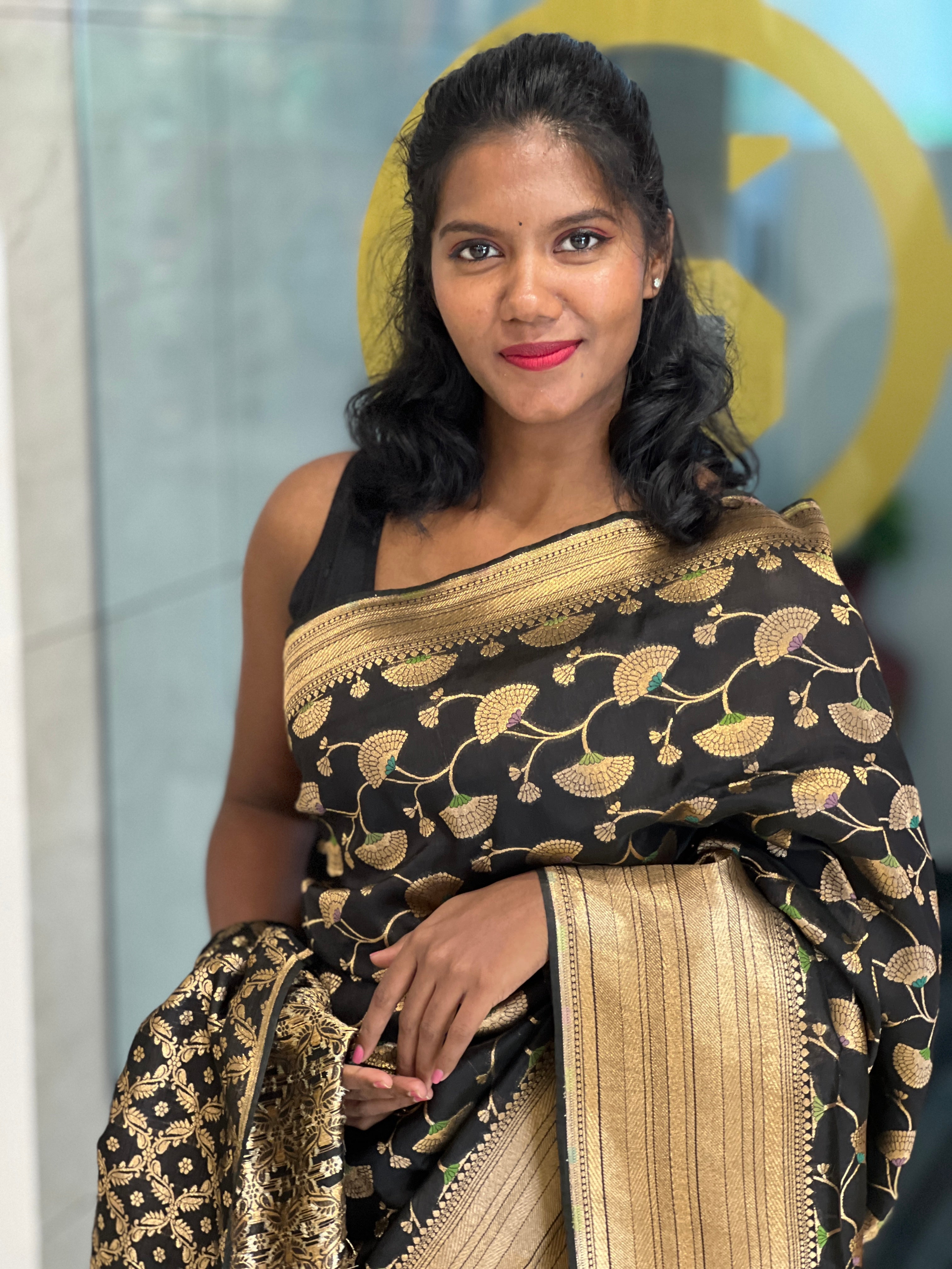 Floral Printed Banarasi Silk Saree | NN282