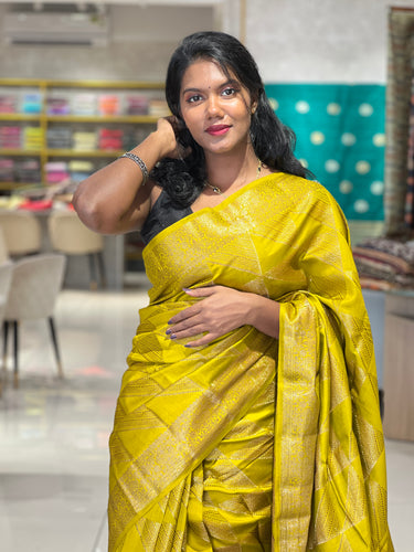 Zari Woven Geometric Patterned Banarasi Silk Saree | YNG584