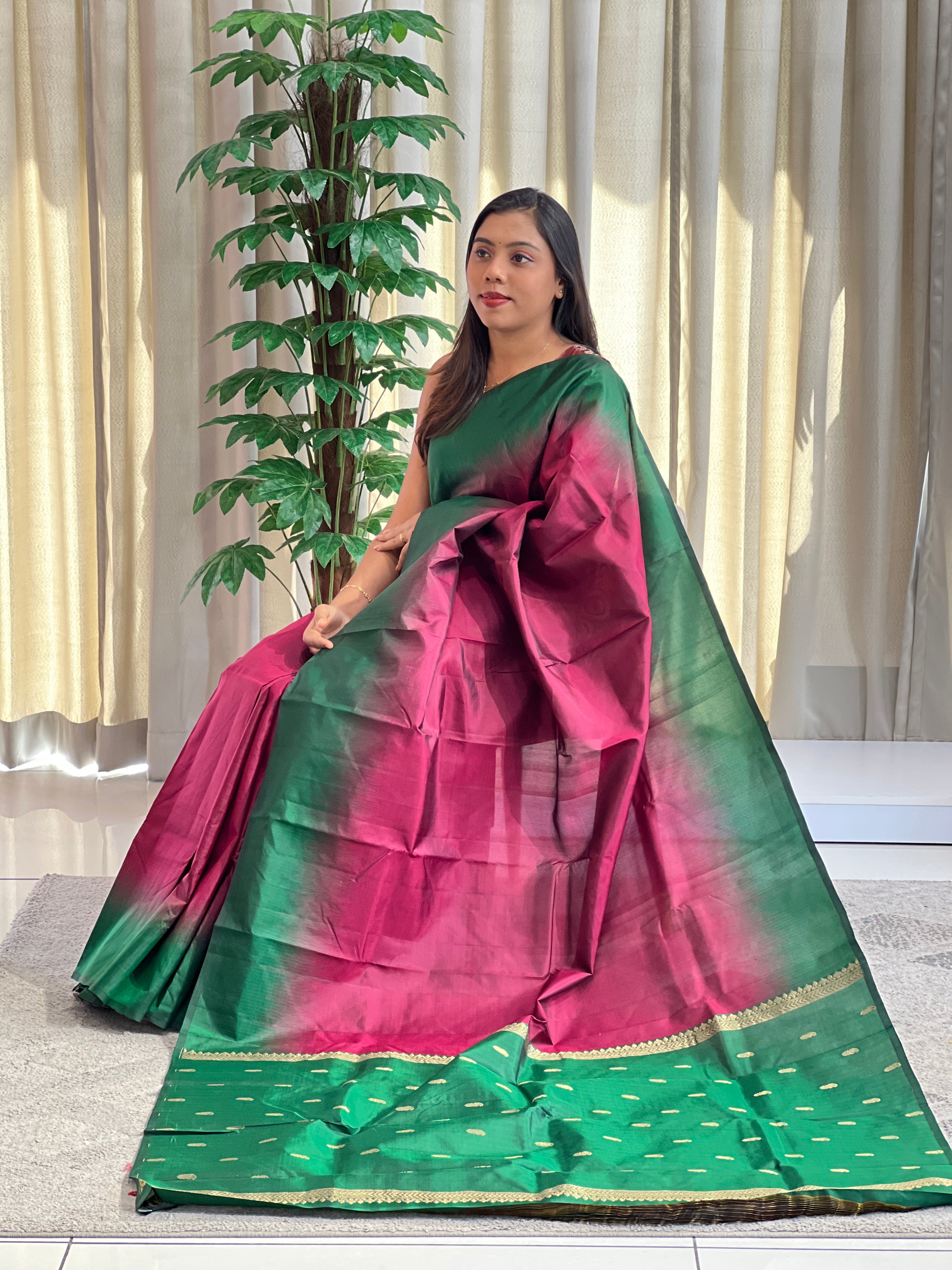 Solid Woven Pattern Soft Silk Saree | SMT148