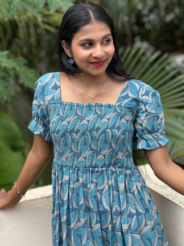Screen Printed Cotton Dress | NCF156