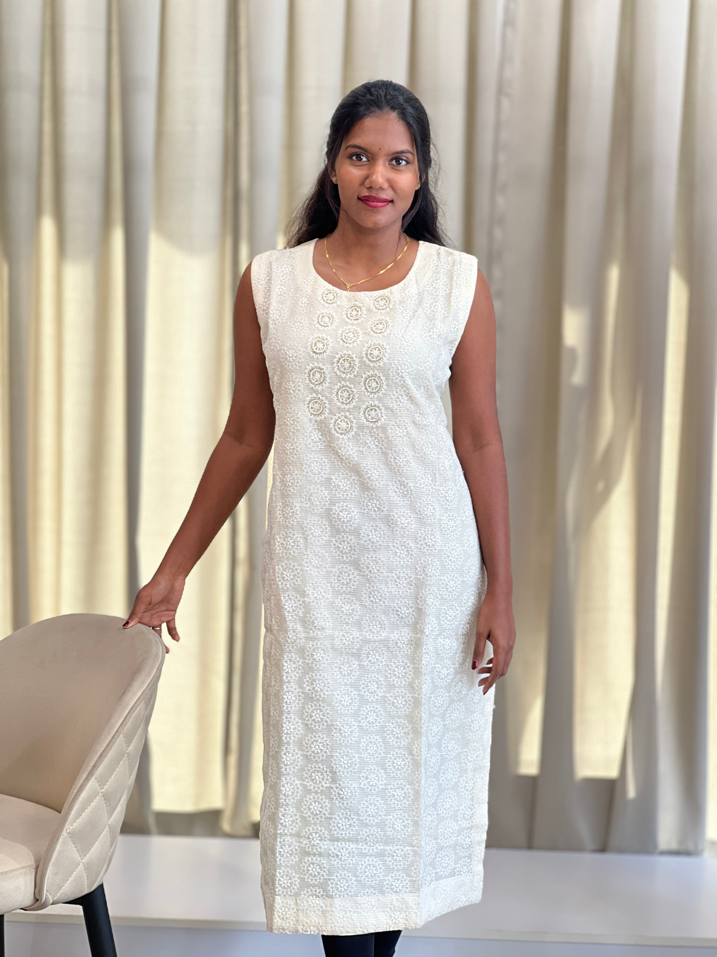 Hand Work Design Yoke Kota Kurta | NAI113