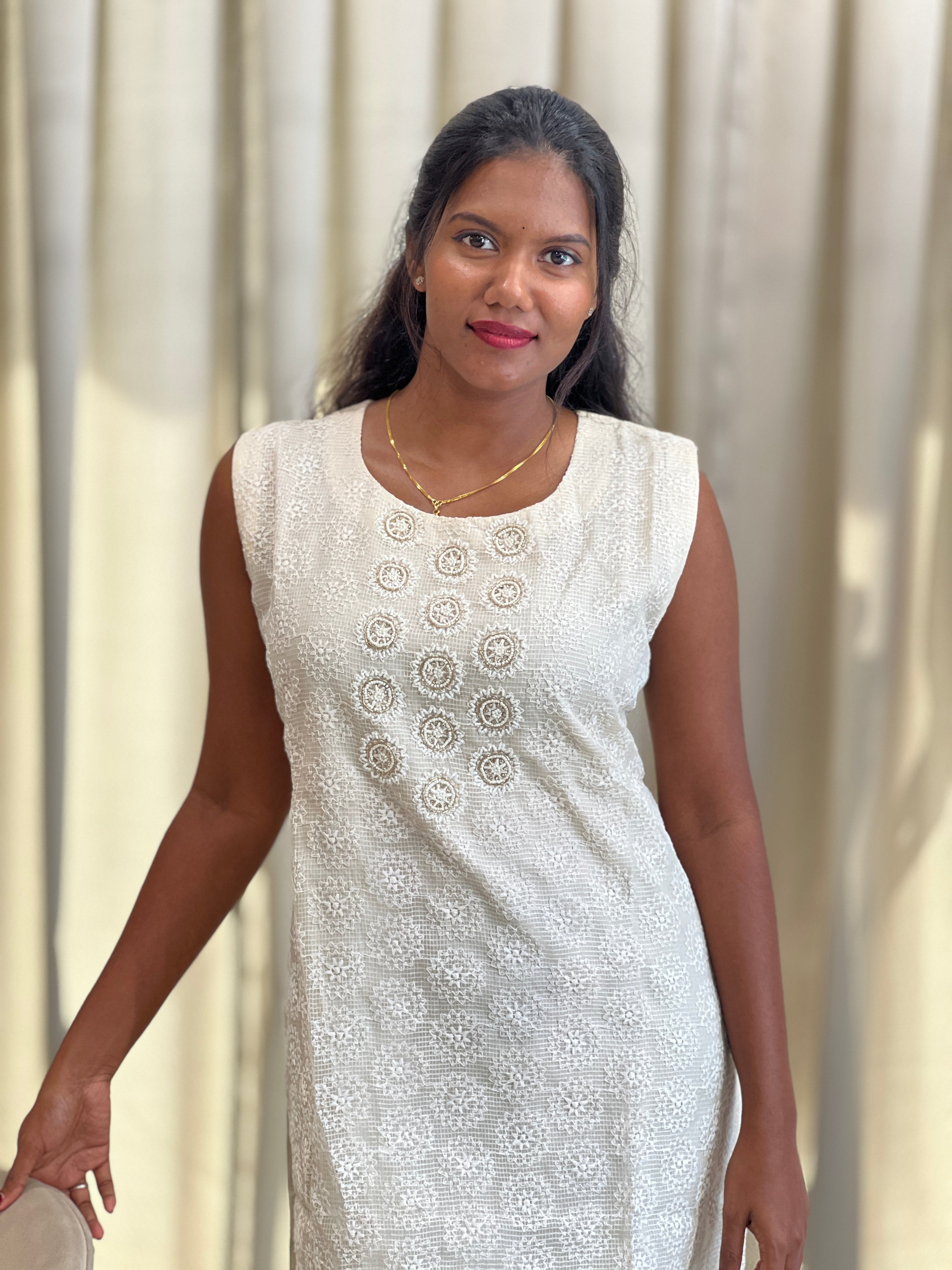 Hand Work Design Yoke Kota Kurta | NAI113