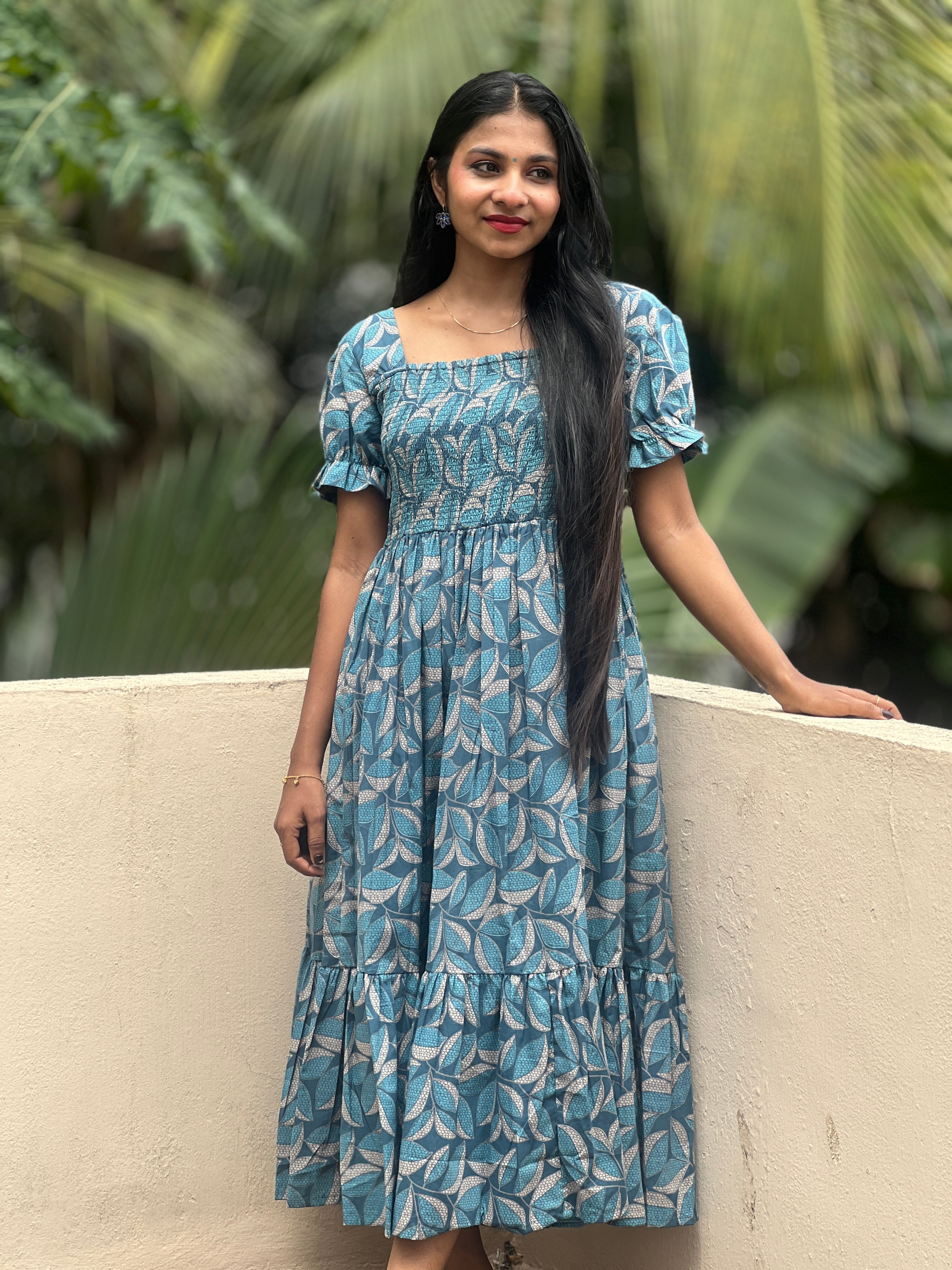 Screen Printed Cotton Dress | NCF156