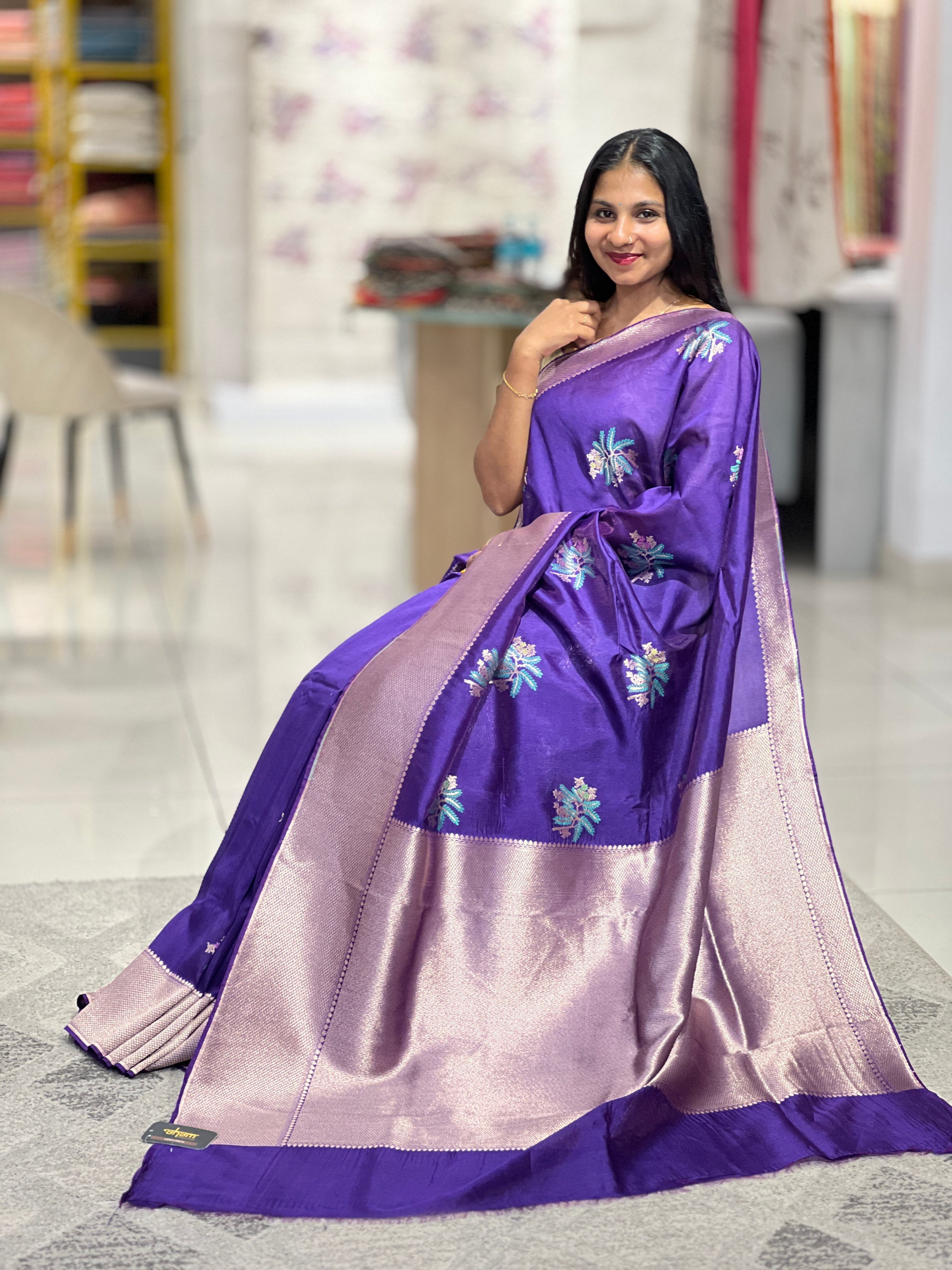 Leaf Pattern Banarasi Silk Saree | NN285