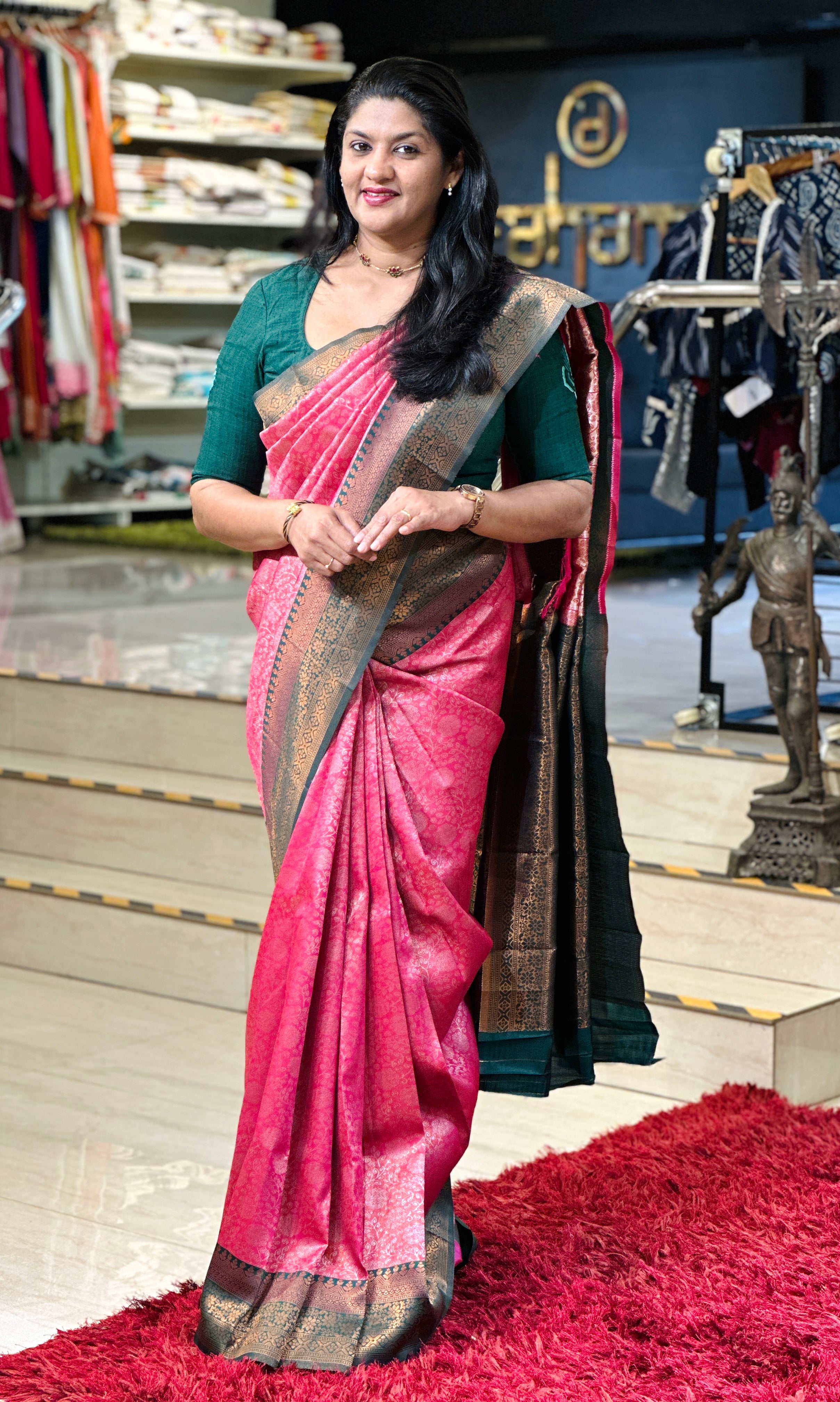 Zari Woven Brocade Patterned Semi Silk Saree | RMP137