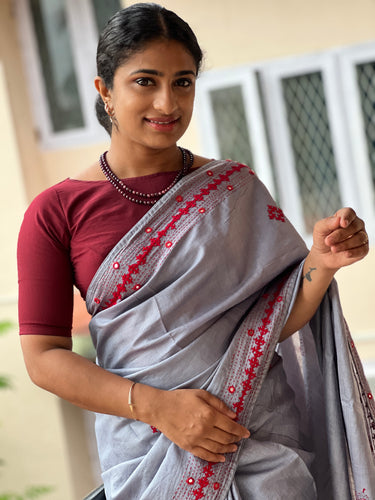 Kutch Work Design  Pure Tussar Saree| SBS624