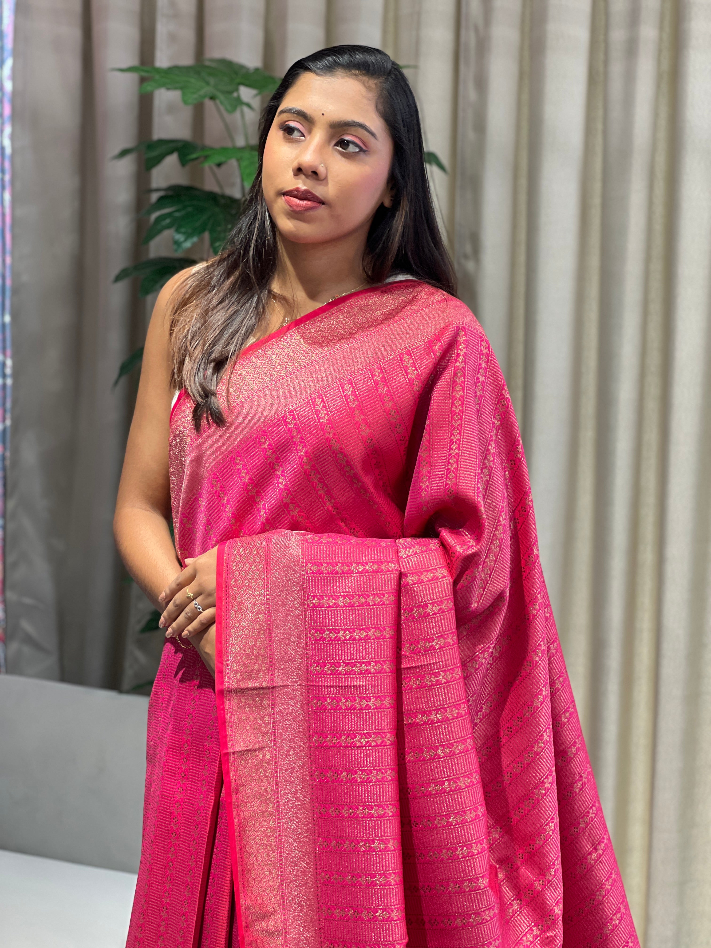 Brocade Patterned Semi Banarasi Saree | YNG1112