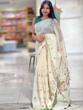 Floral Embroidered Manipuri Check Saree | BLD772